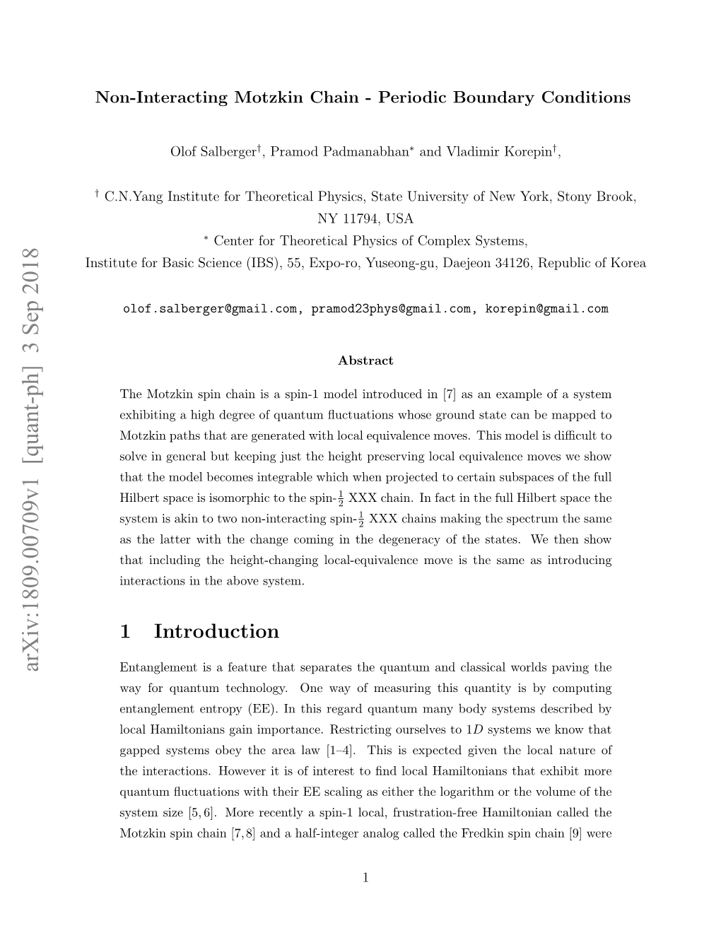 Arxiv:1809.00709V1 [Quant-Ph] 3 Sep 2018 Entanglement Is a Feature That Separates the Quantum and Classical Worlds Paving the Way for Quantum Technology