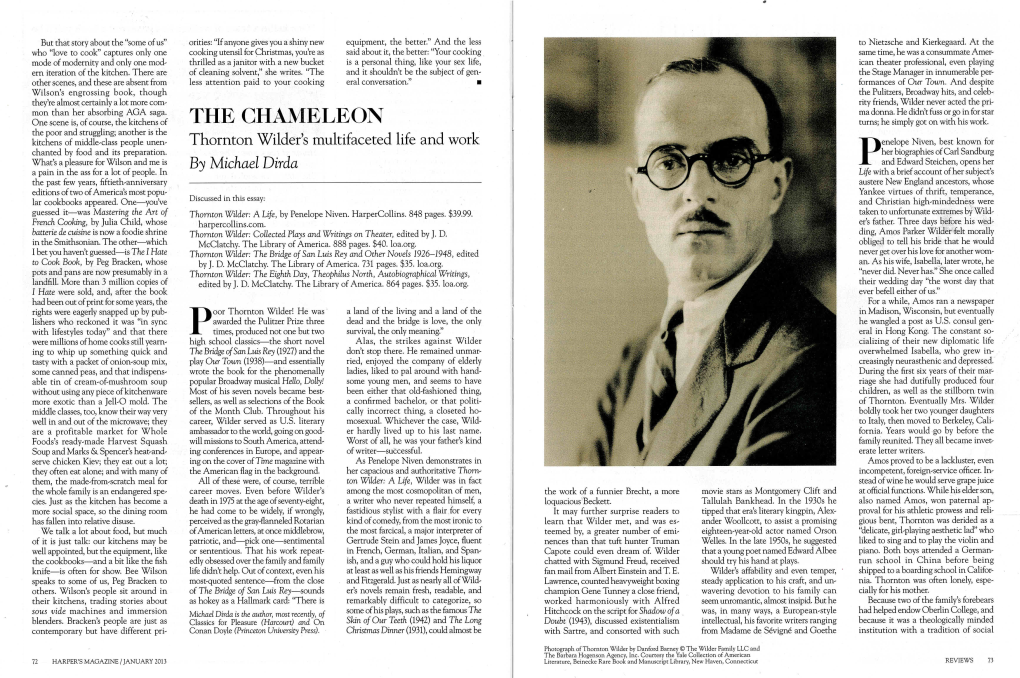 The Chameleon: Thornton Wilder's Multifaceted Life