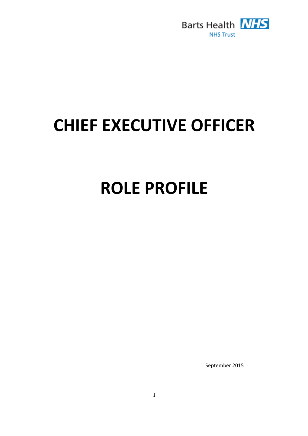 Chief Executive Officer Role Profile