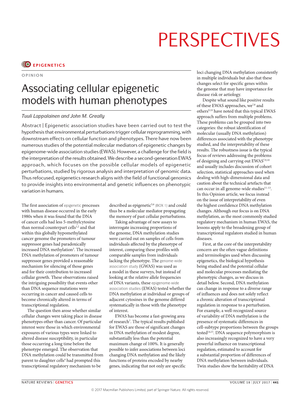 Associating Cellular Epigenetic Models with Human Phenotypes