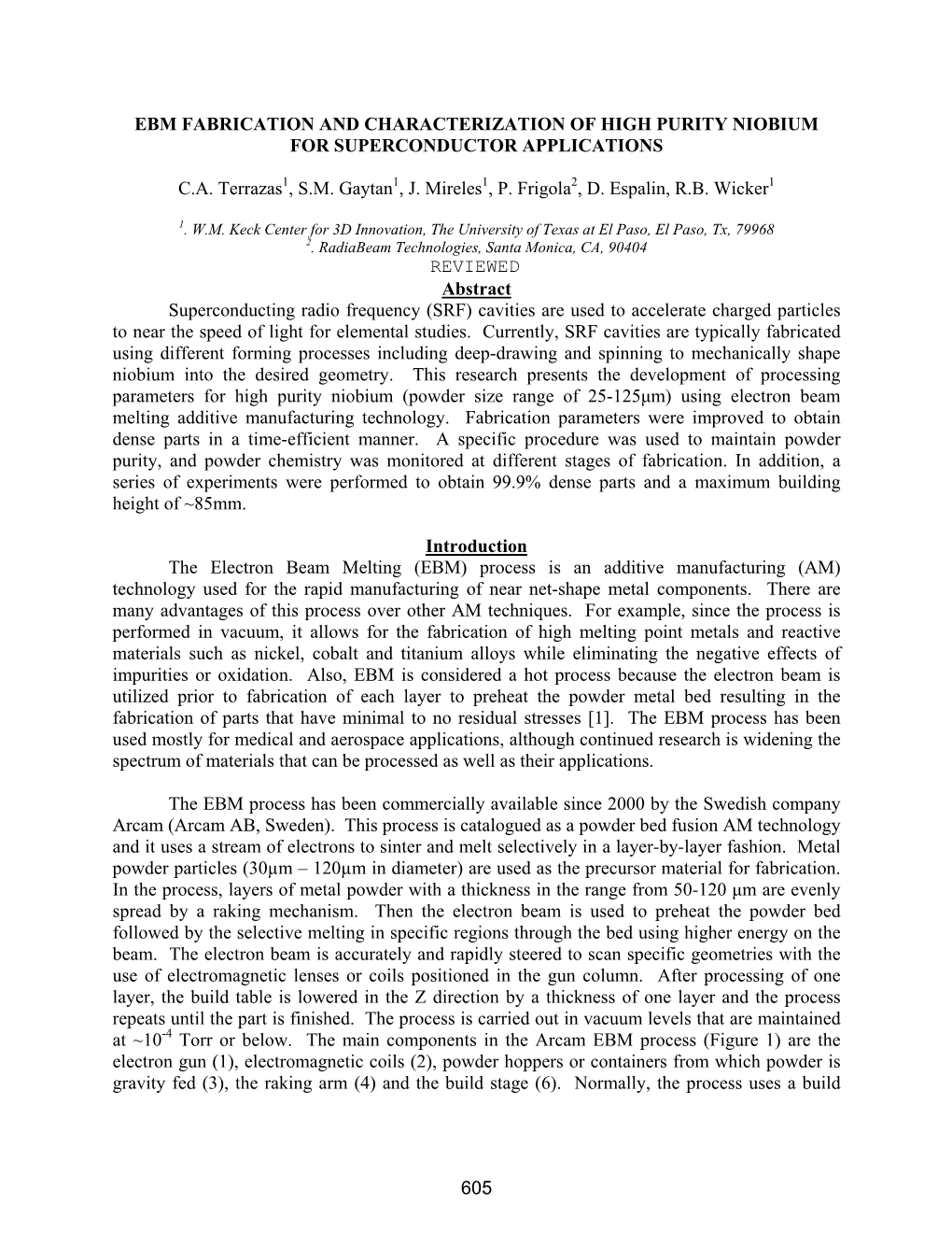 Ebm Fabrication and Characterization of High Purity Niobium for Superconductor Applications