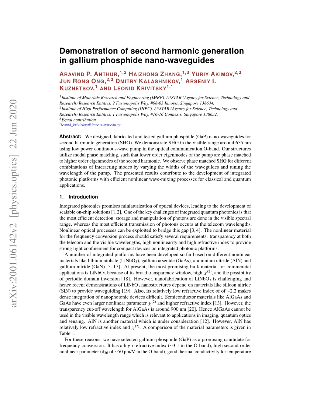 Demonstration of Second Harmonic Generation in Gallium Phosphide Nano-Waveguides