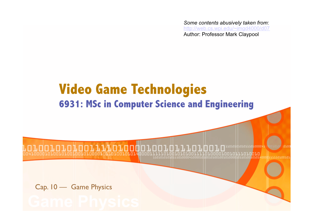 Game Physics Game Physics Chap