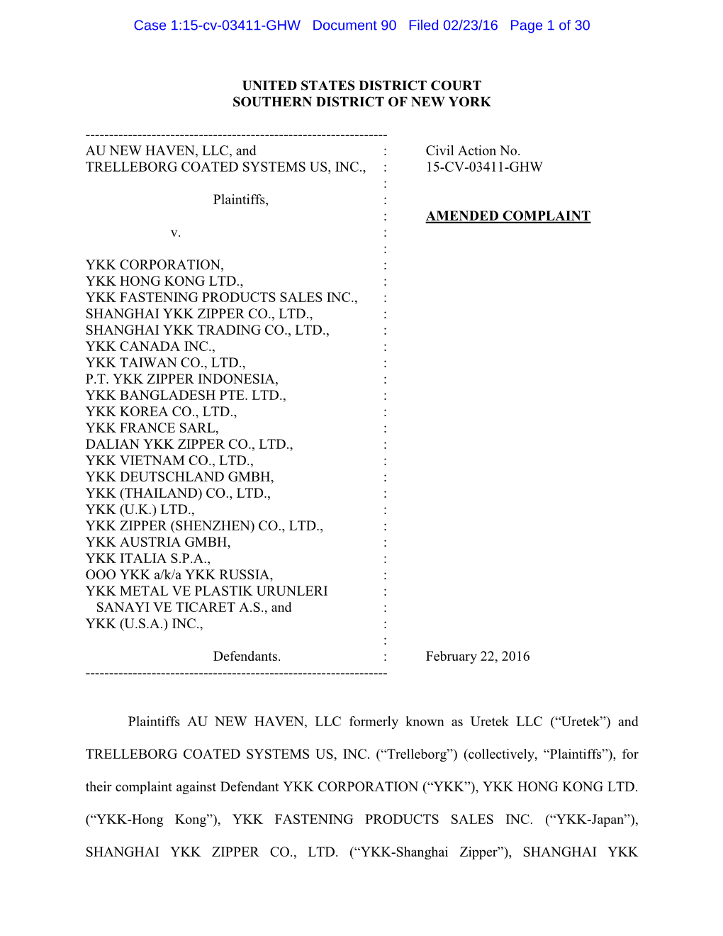 Case 1:15-Cv-03411-GHW Document 90 Filed 02/23/16 Page 1 of 30