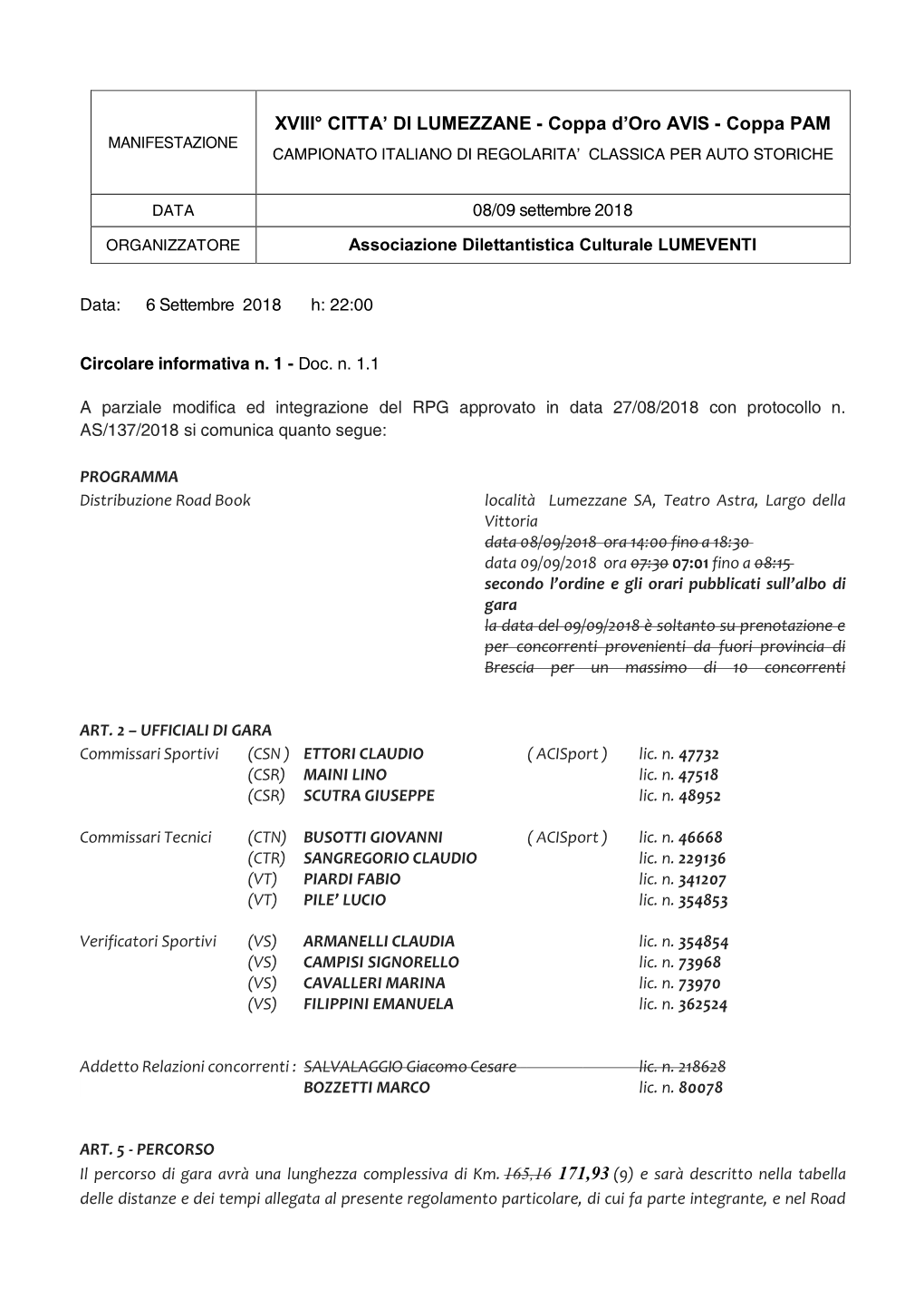 Xviii° Citta' Di Lumezzane