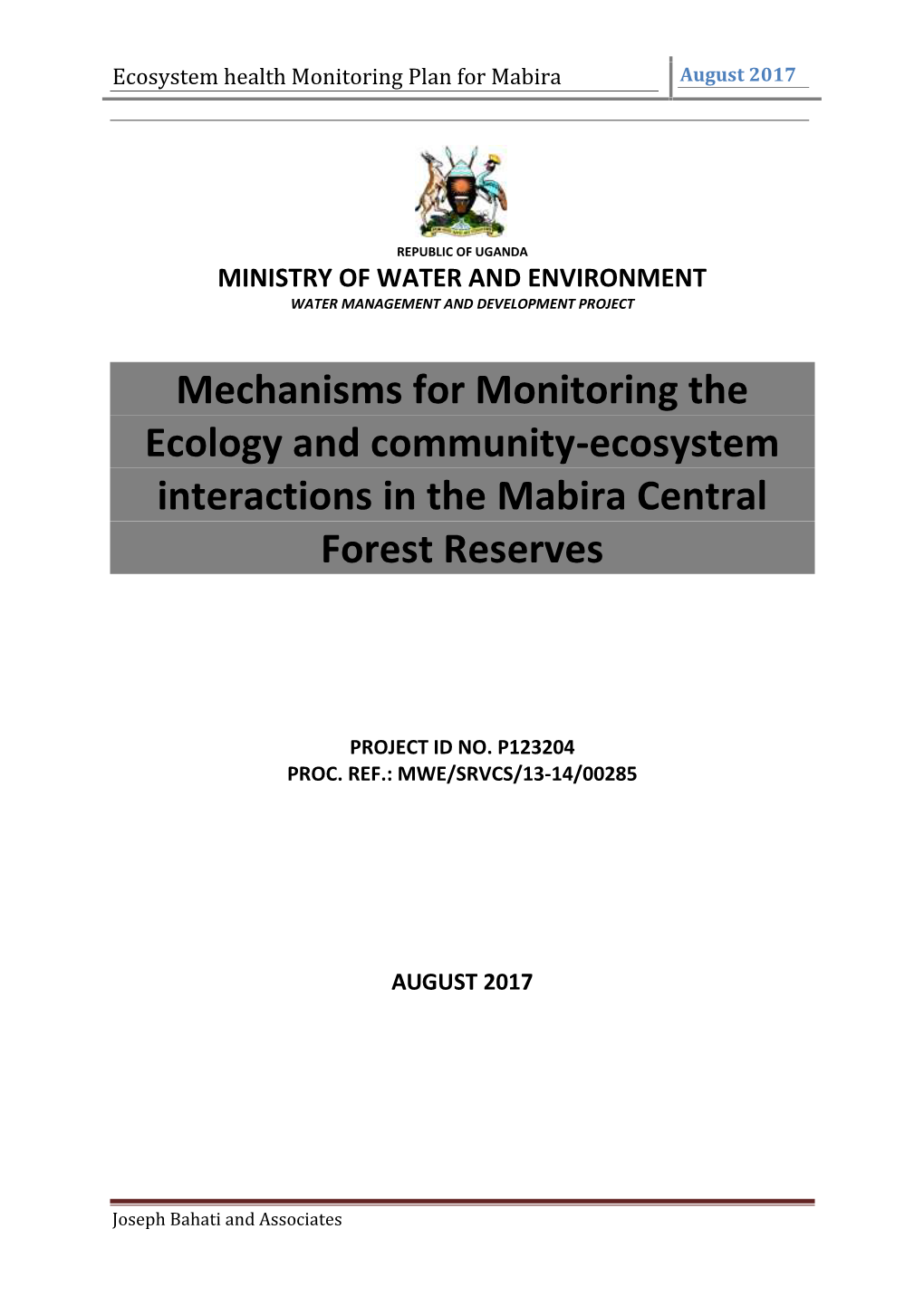 Ecosystem Health Mabira.Pdf