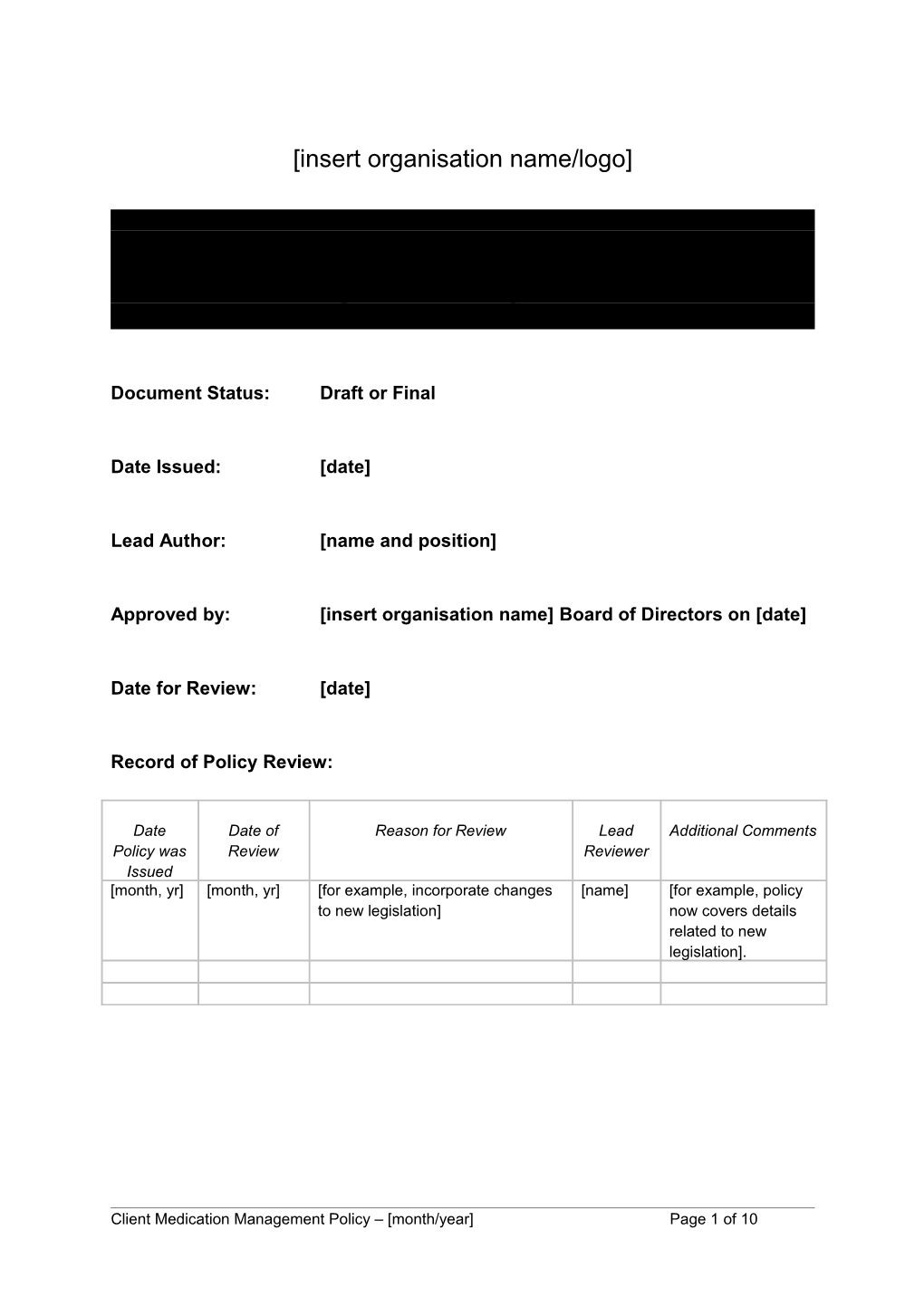 Insert Organisation Name/Logo s1