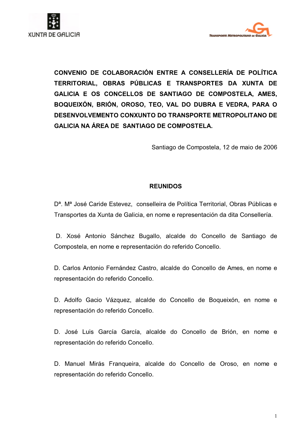 Convenio De Colaboración Entre a Consellería De