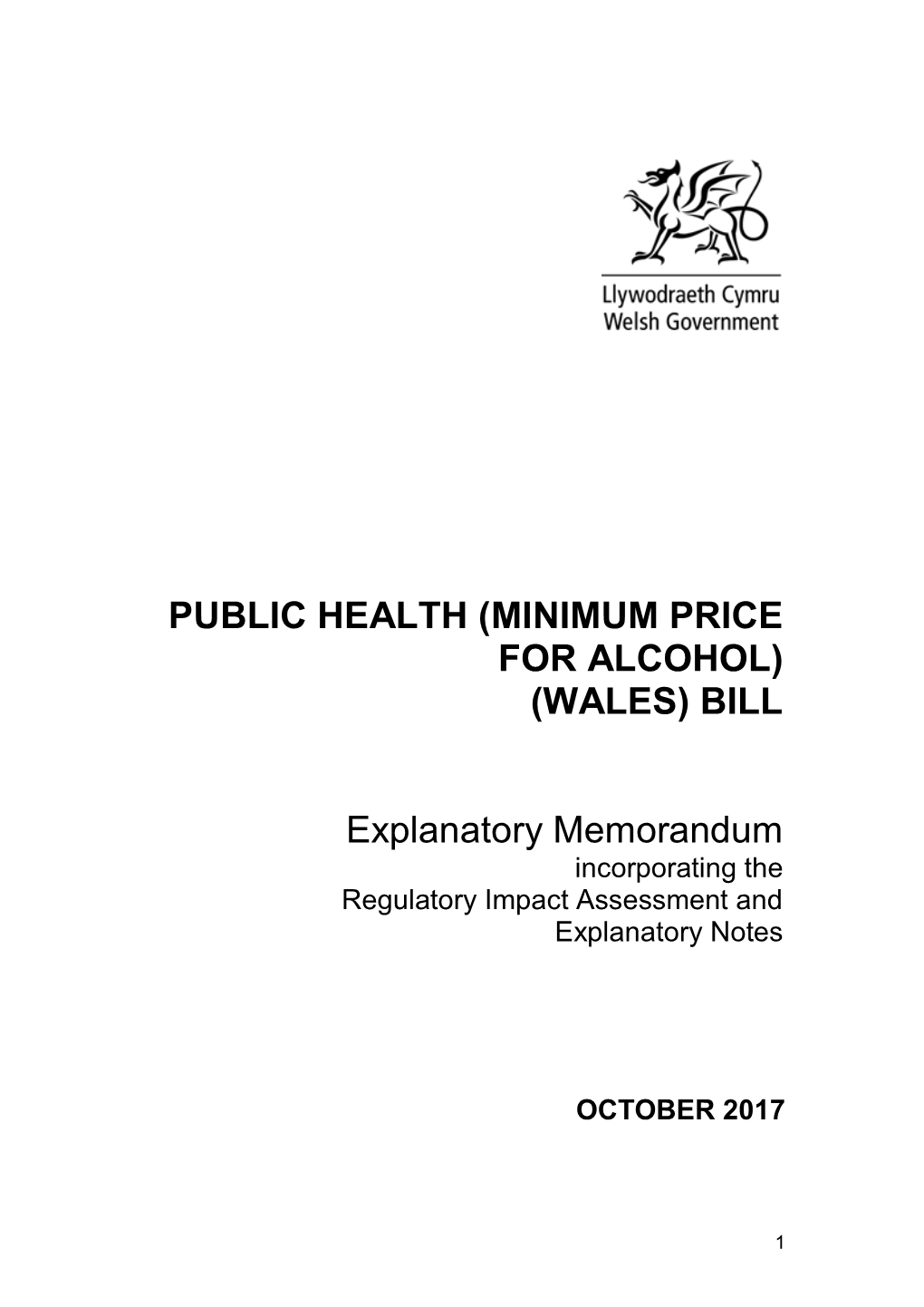 Public Health (Minimum Price for Alcohol) (Wales) Bill