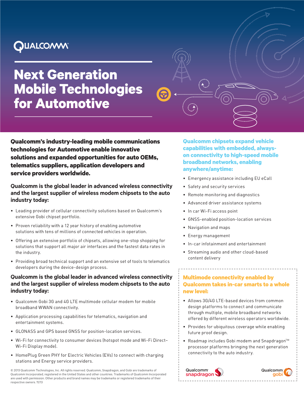 Next Generation Mobile Technologies for Automotive