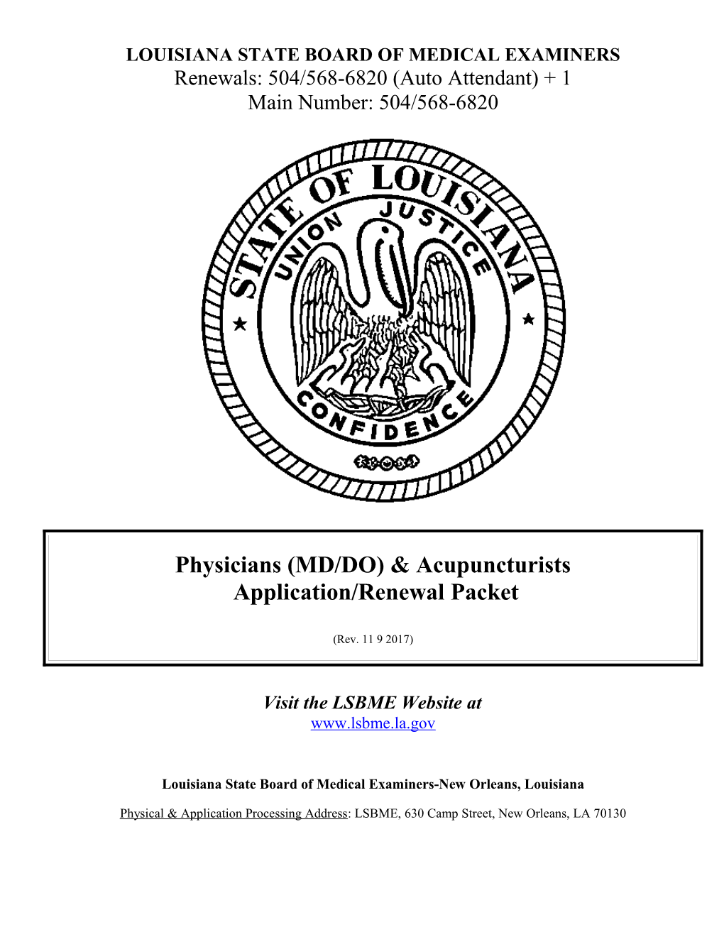 Louisiana State Board of Medical Examiners s6