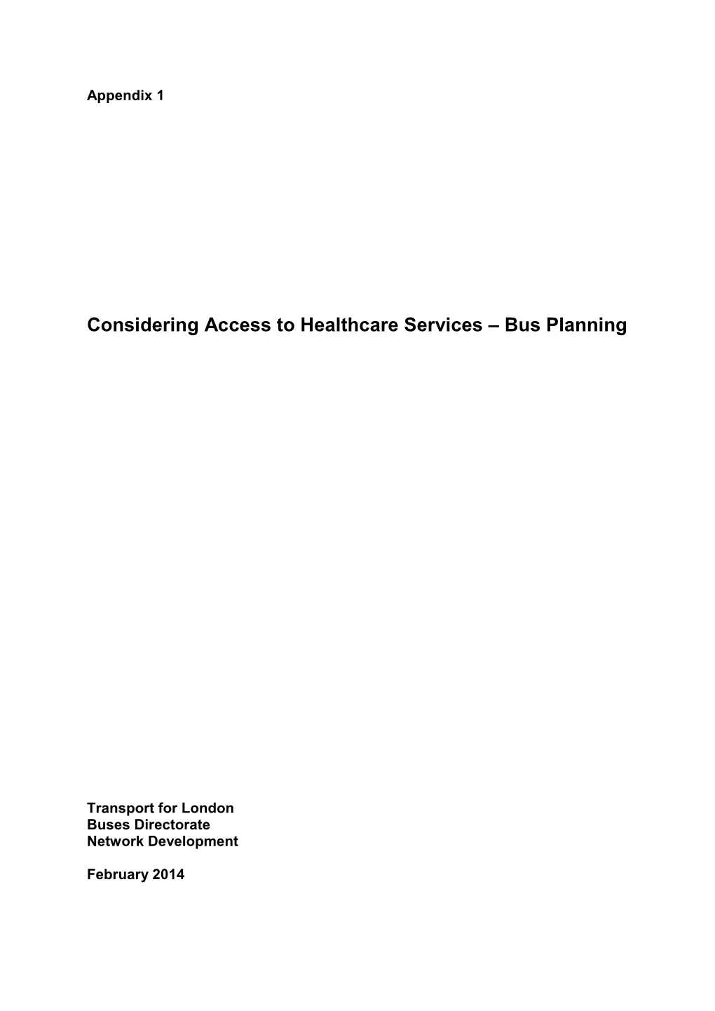 Considering Access to Healthcare Services – Bus Planning