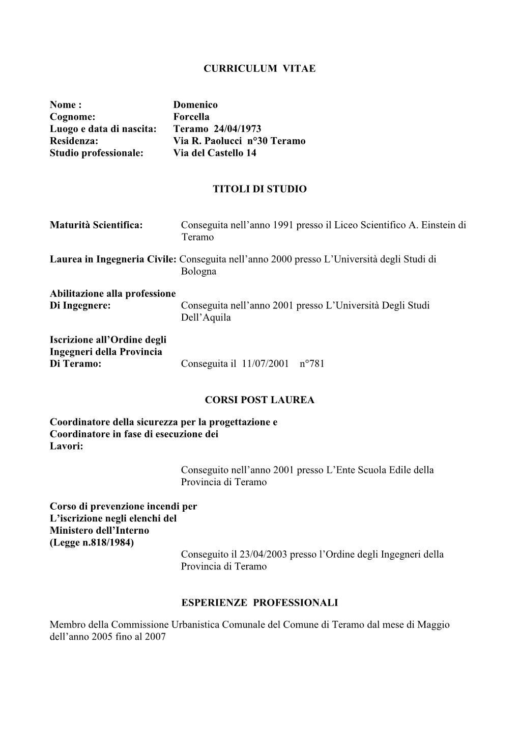 Curriculum Vitae