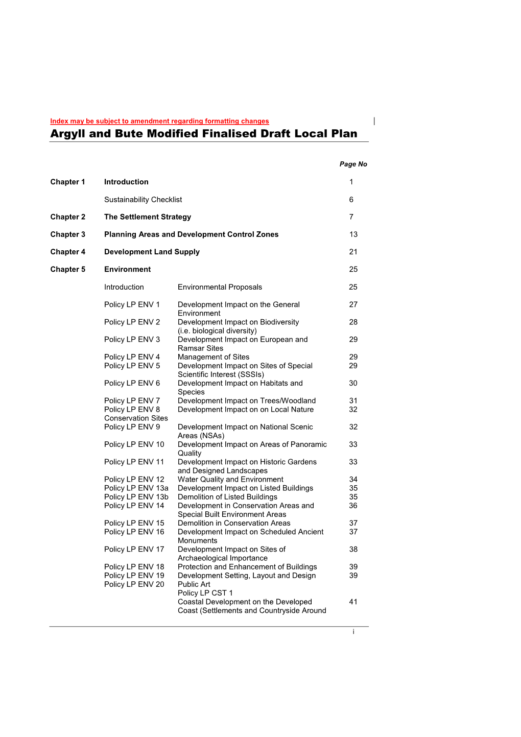 Argyll and Bute Modified Finalised Draft Local Plan