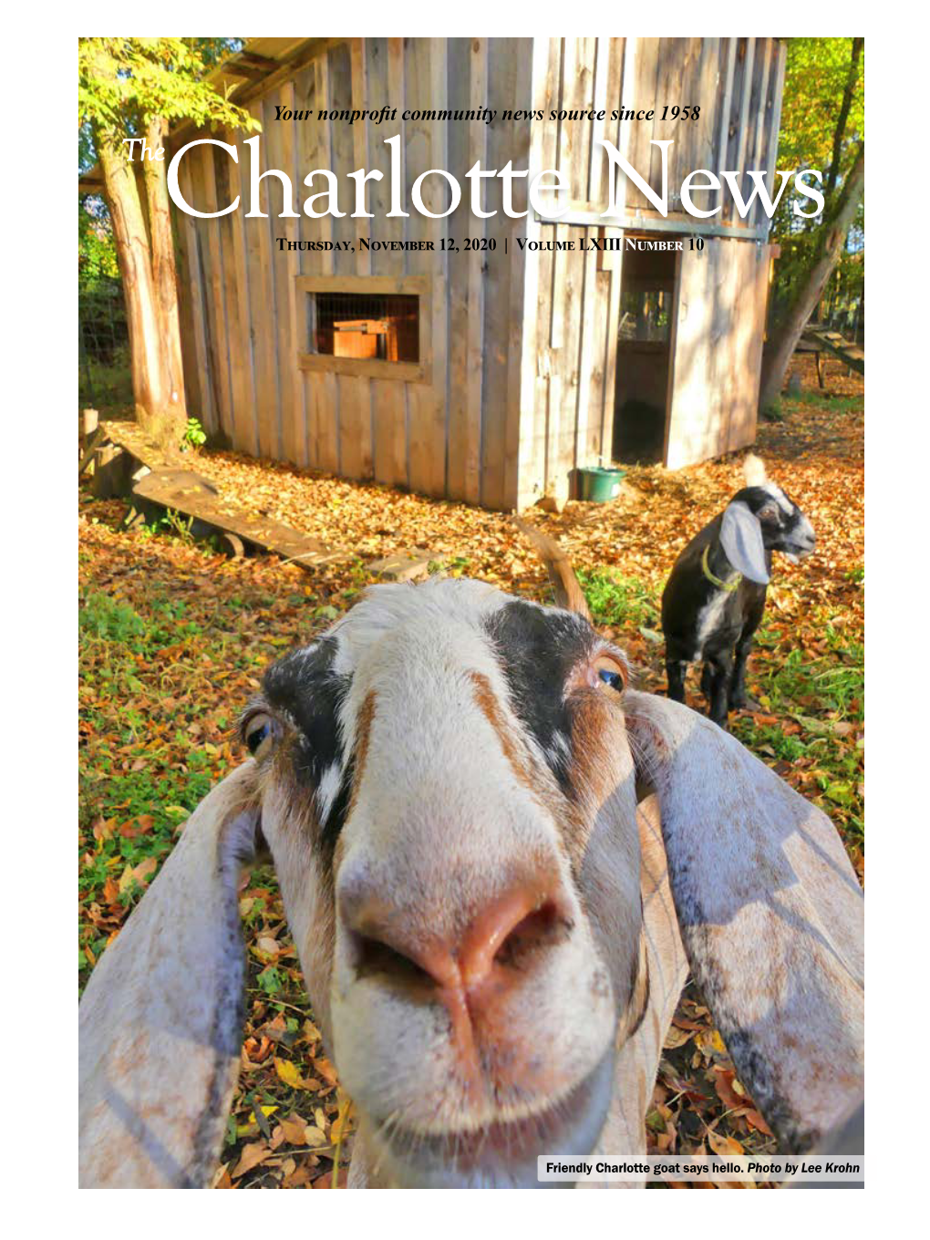 Your Nonprofit Community News Source Since 1958 Thecharlotte News Thursday, November 12, 2020 | Volume LXIII Number 10 Presorted U.S