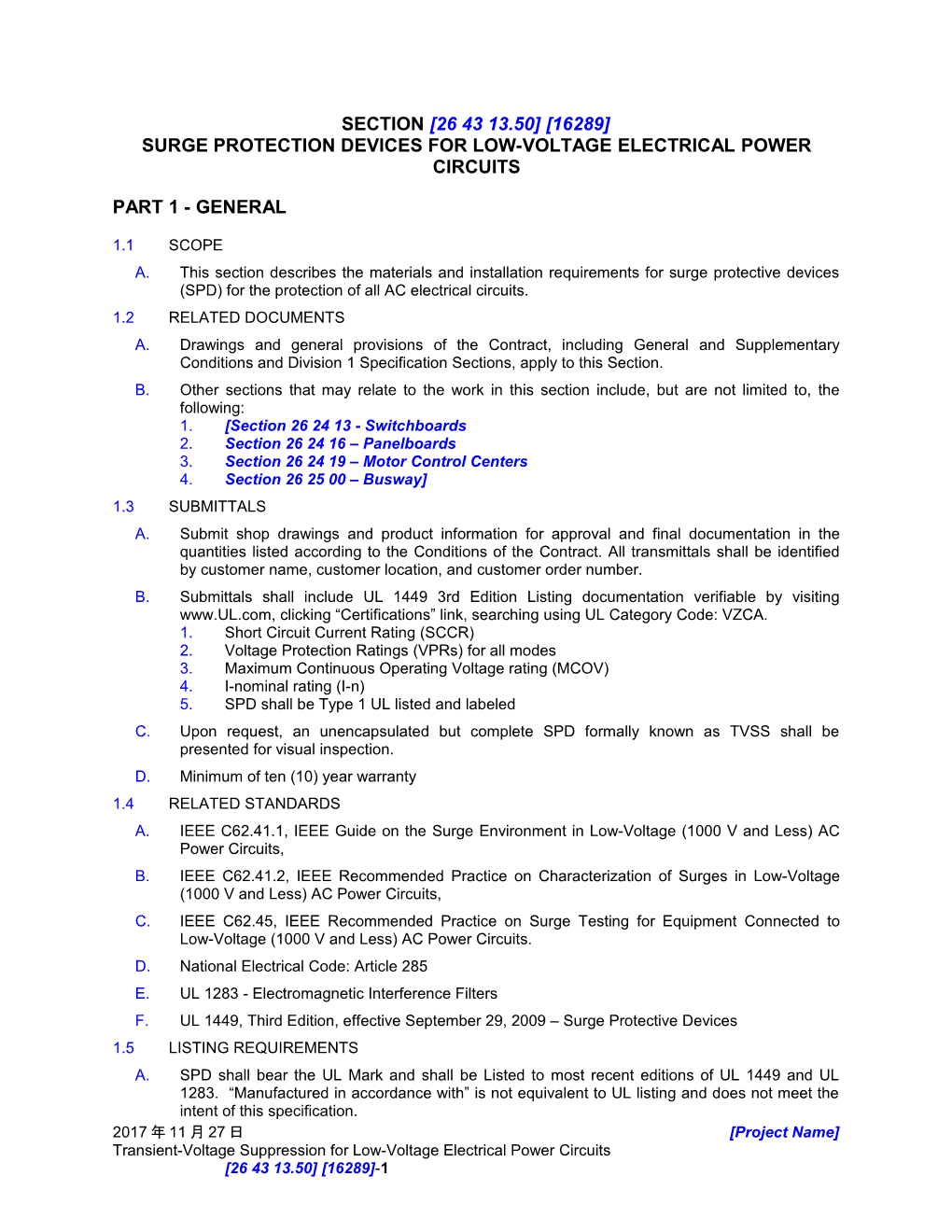 Externally Mounted Surge Protective Devices