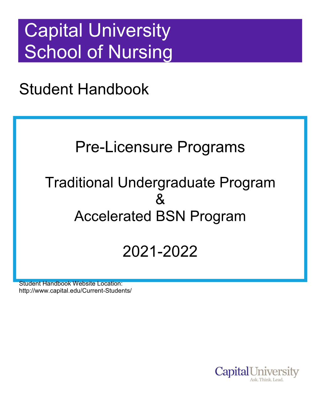 Nursing Pre-Licensure Handbook 8