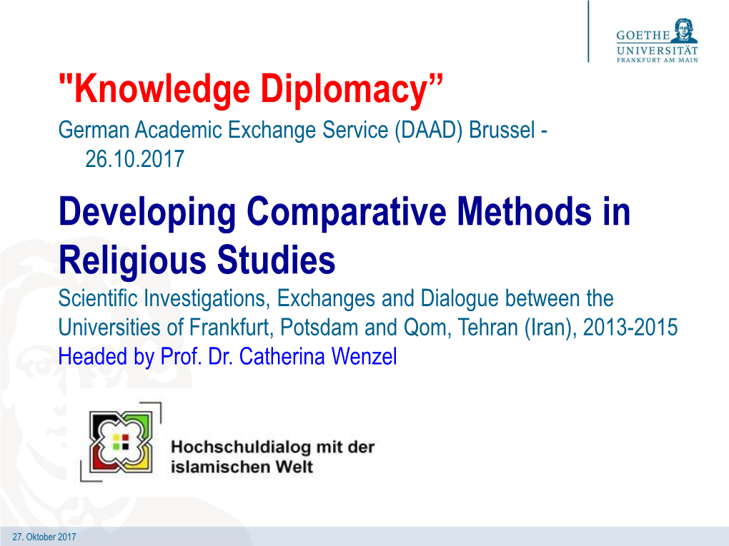 Developing Comparative Methods in Religious Studies
