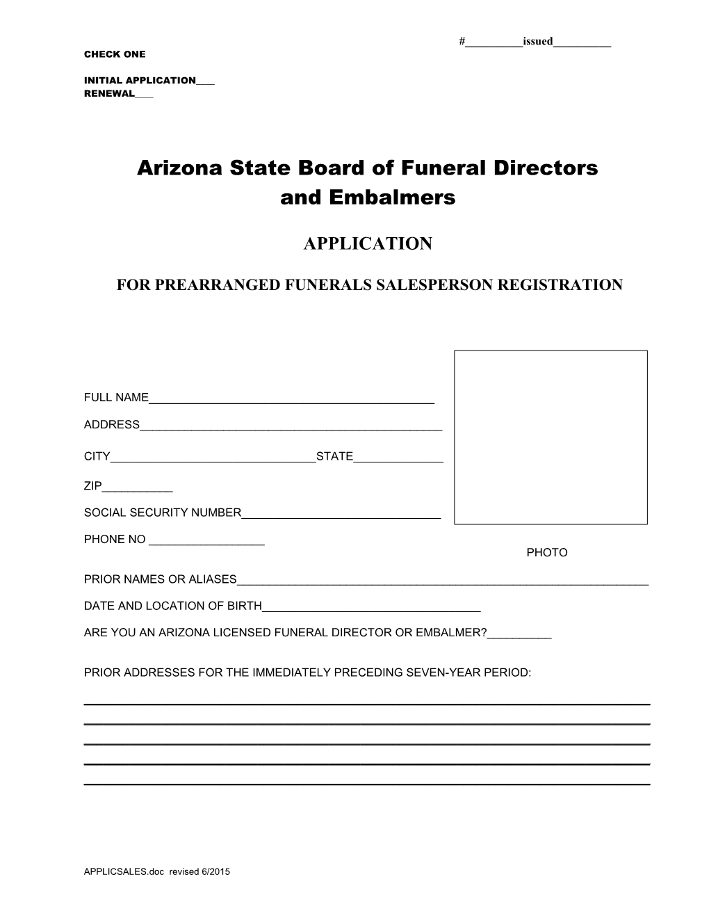 Arizona State Board of Funeral Directors