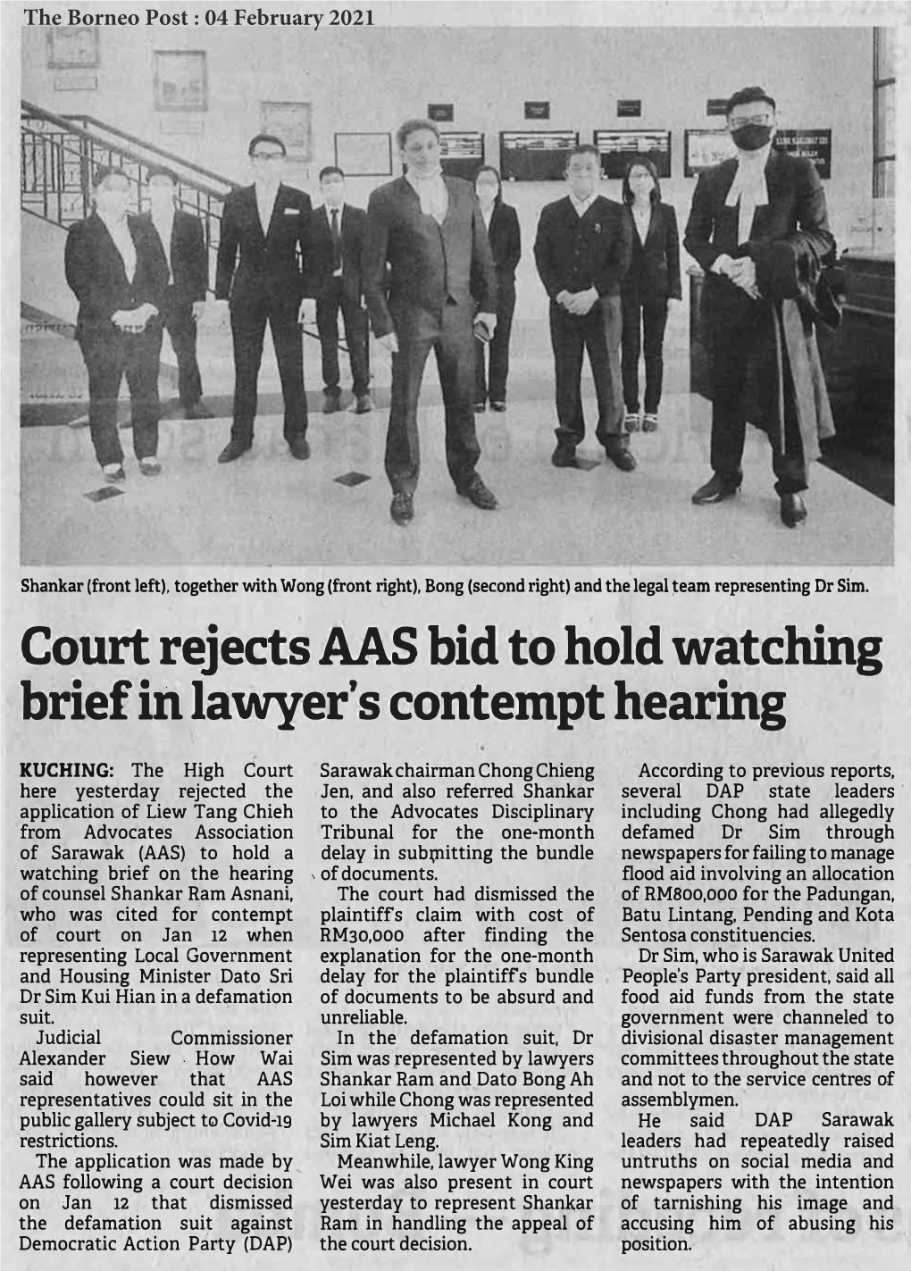 Court Rejects AAS Bid to Hold Watching Brief in Lawyers Contempt Hearing.Pdf