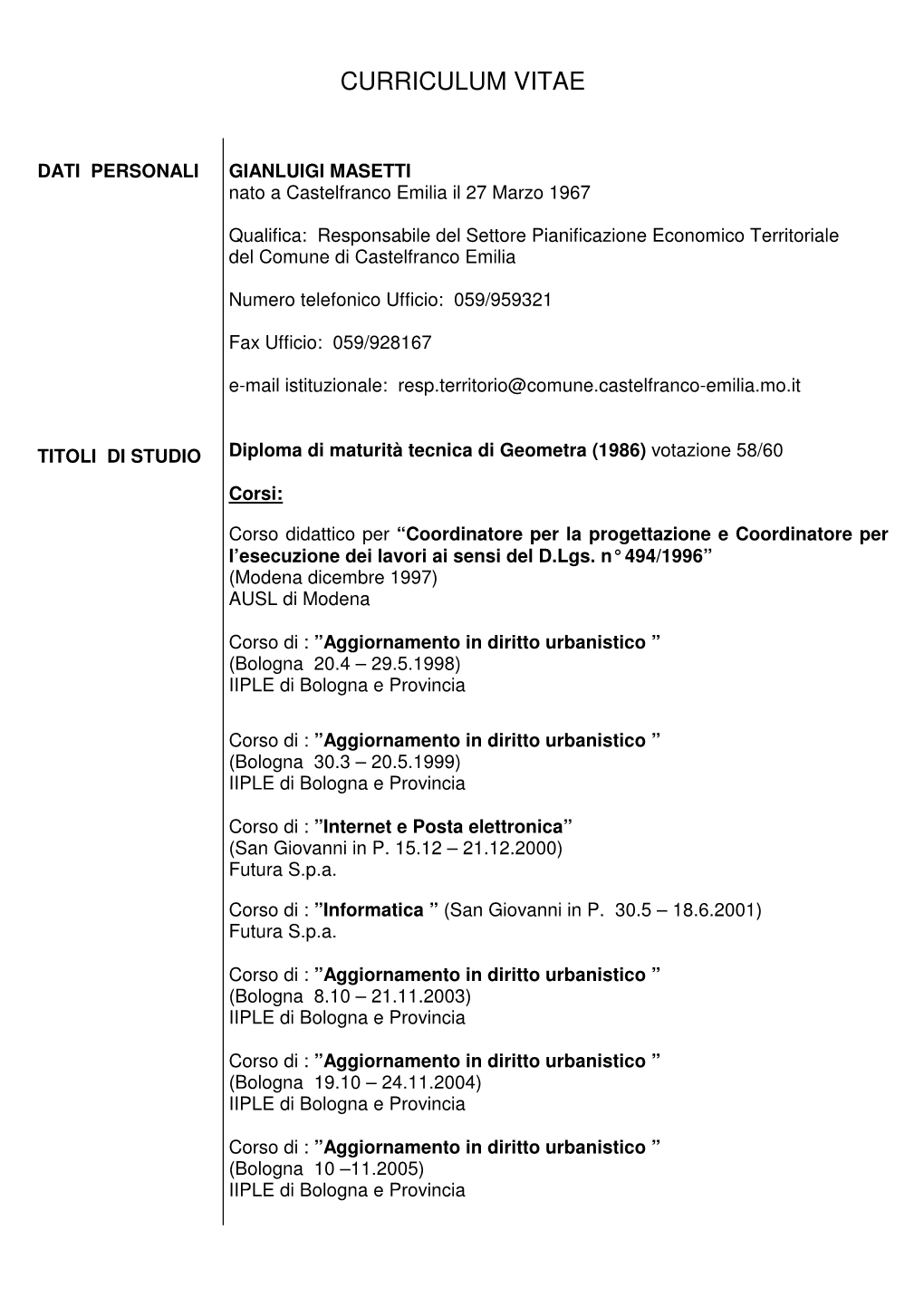 Curriculum Vitae