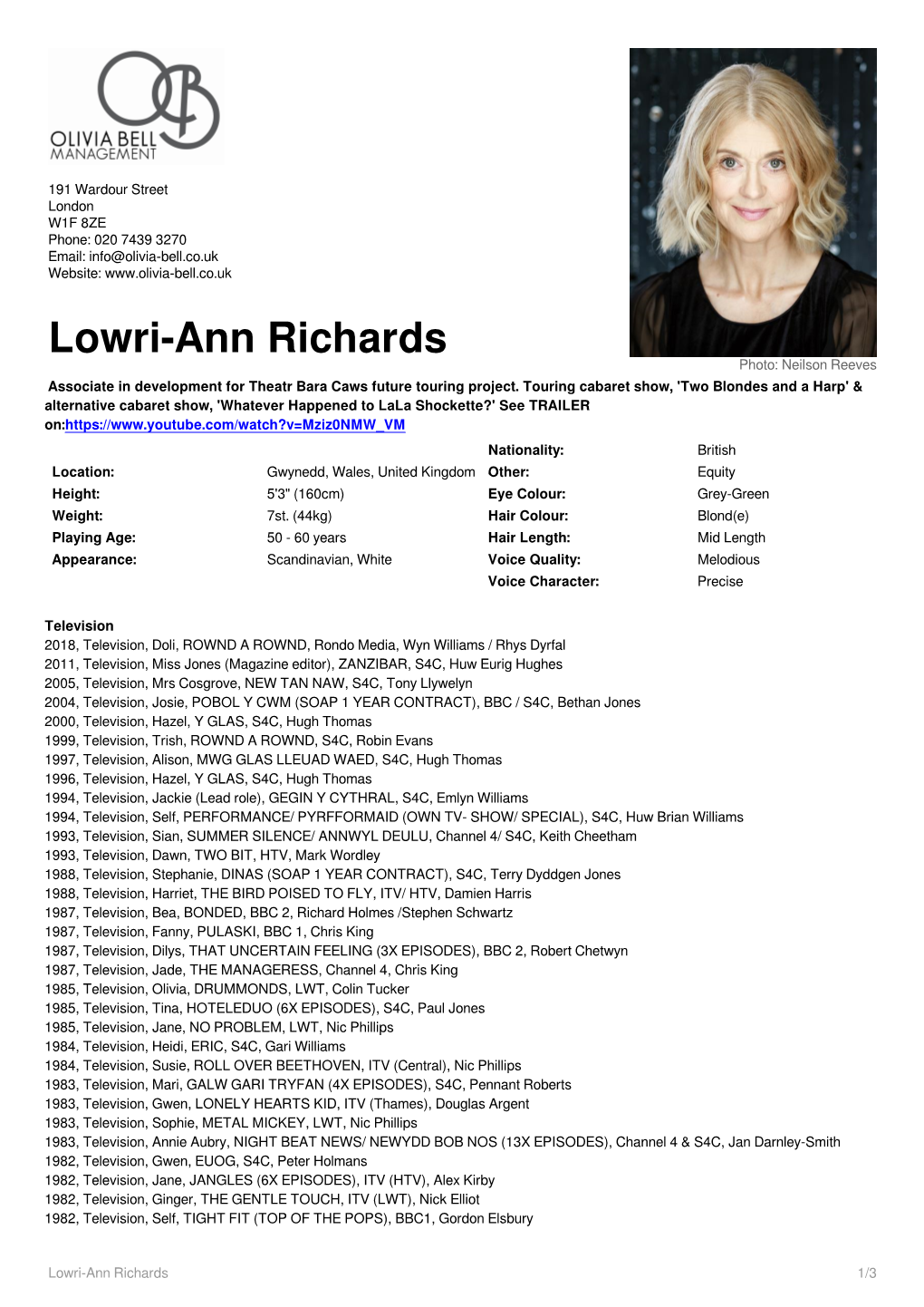 Lowri-Ann Richards Photo: Neilson Reeves Associate in Development for Theatr Bara Caws Future Touring Project