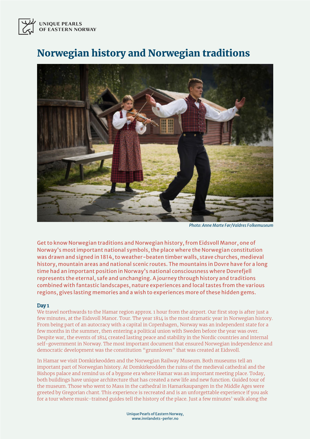 Norwegian History and Norwegian Traditions