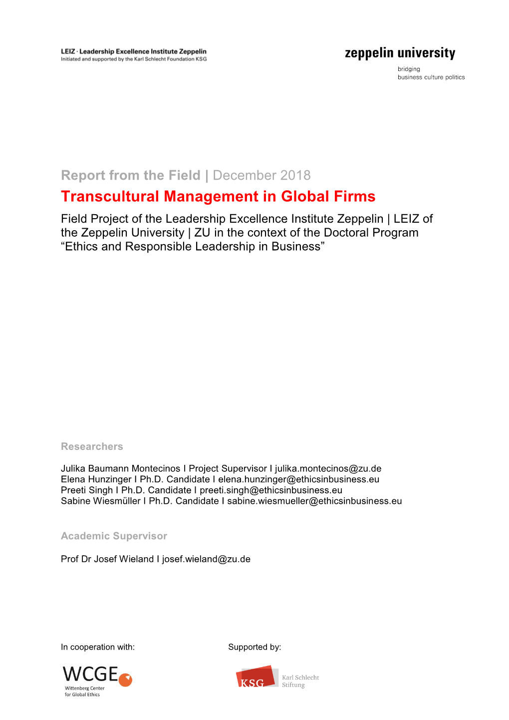 Transcultural Management in Global Firms