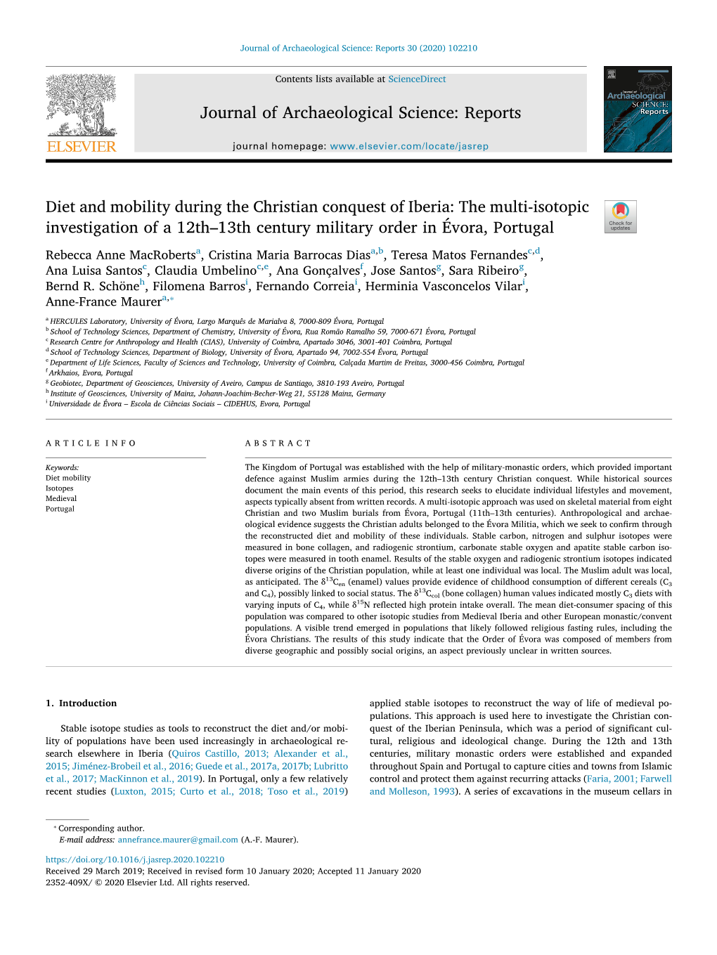 Diet and Mobility During the Christian Conquest of Iberia. Jascience