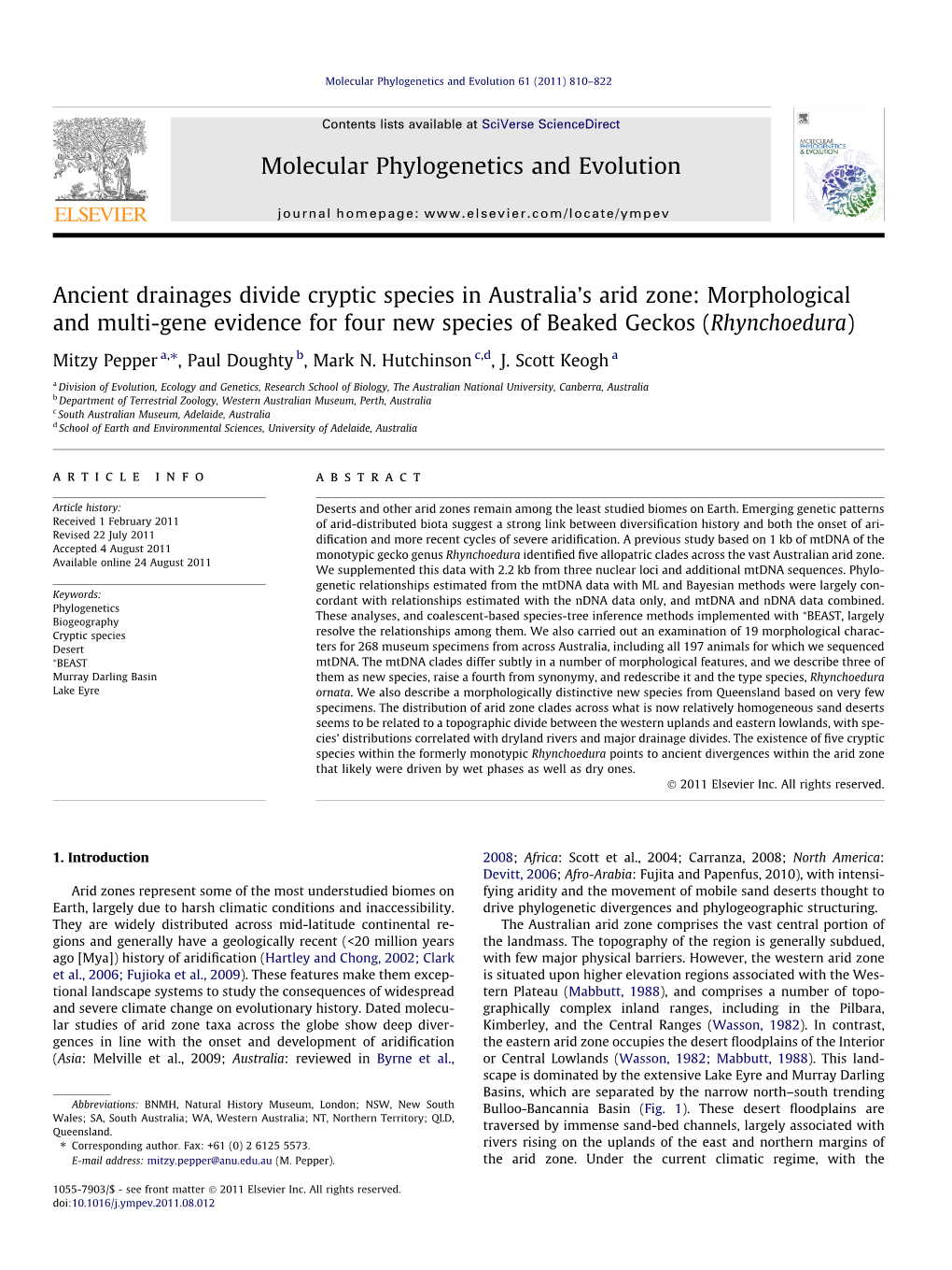 Ancient Drainages Divide Cryptic Species in Australiaв€™S Arid Zone