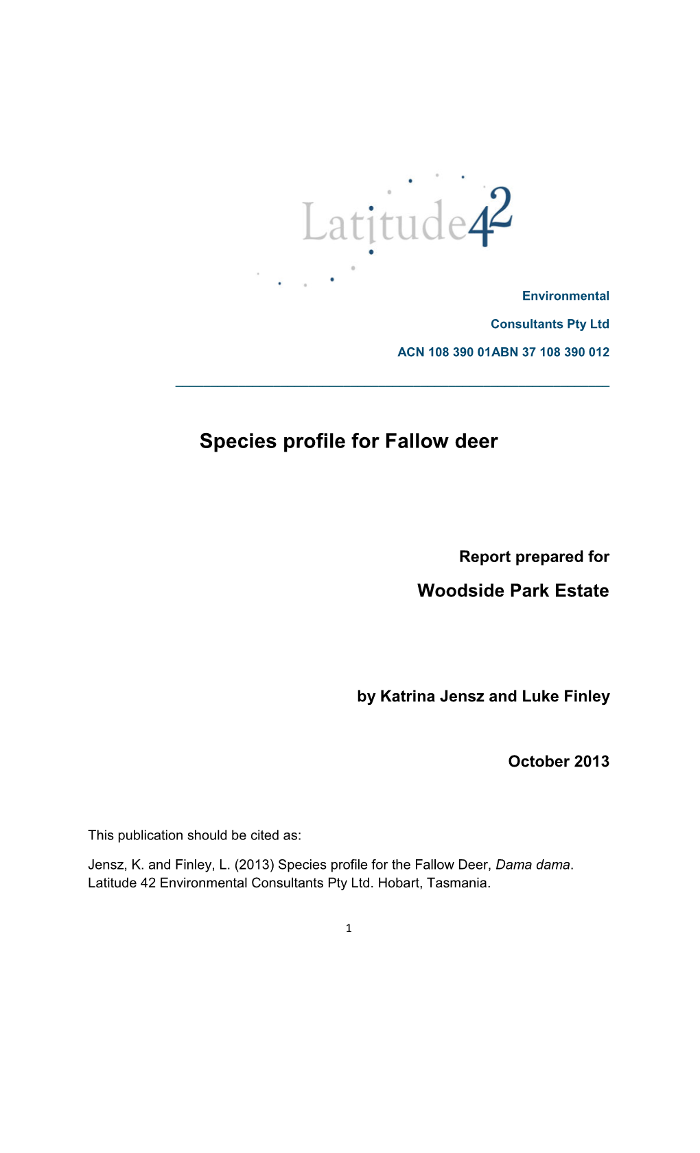 Species Profile for Fallow Deer