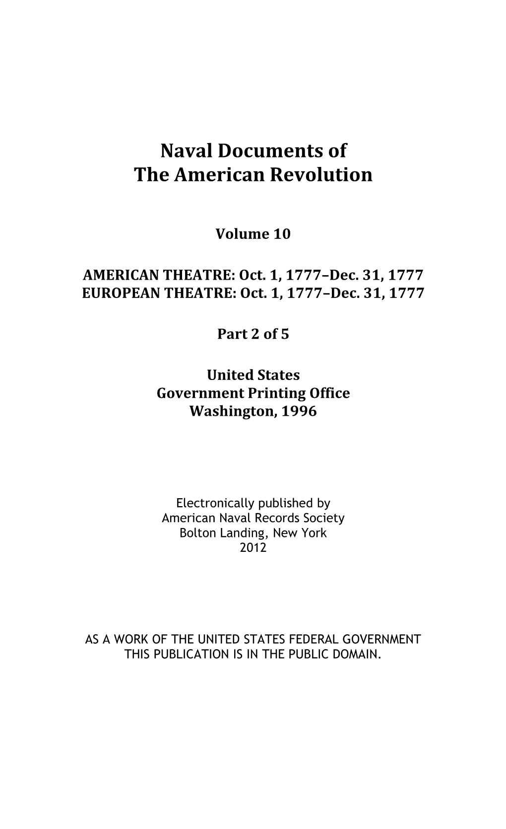Naval Documents of the American Revolution, Volume 10, Part 2