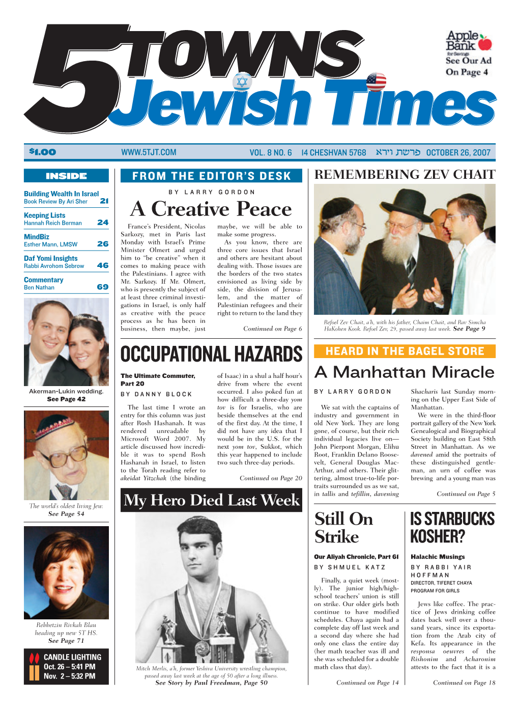 The 5 Towns Jewish Times Visa in the U.S., I Would Not Be Allowed Meals and Even Stocked Our Refrigera- Ing the Flight