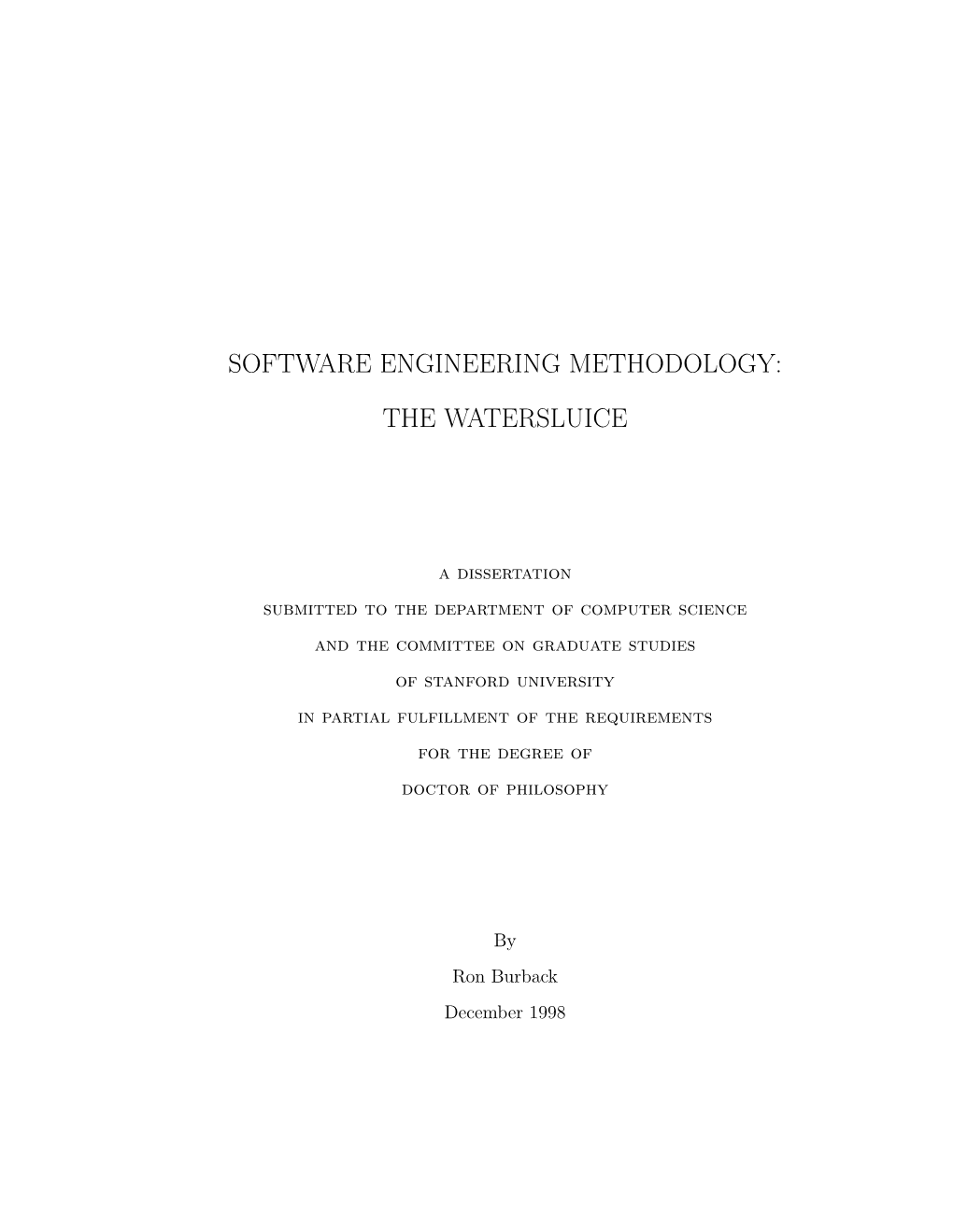 Software Engineering Methodology