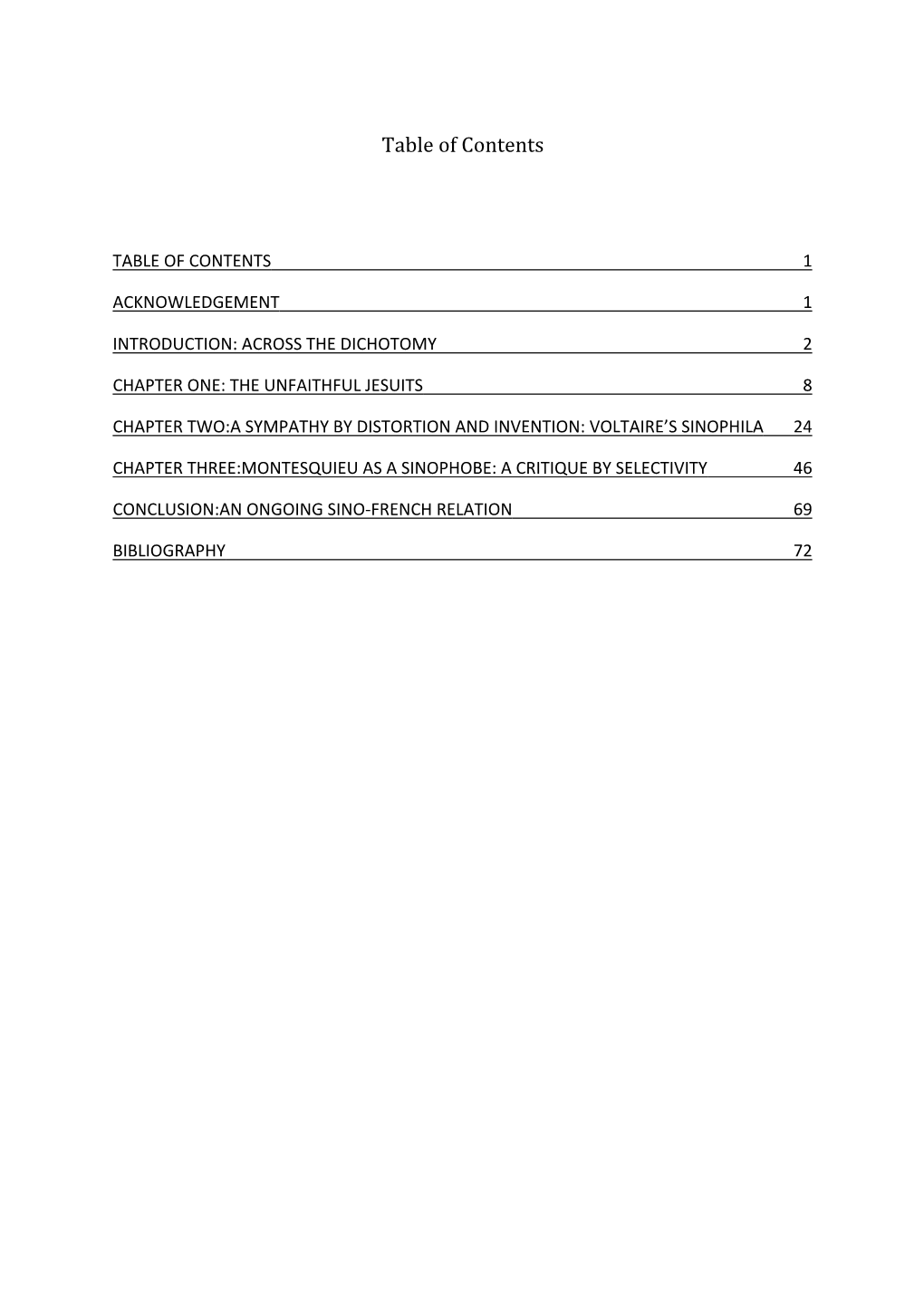 Table of Contents