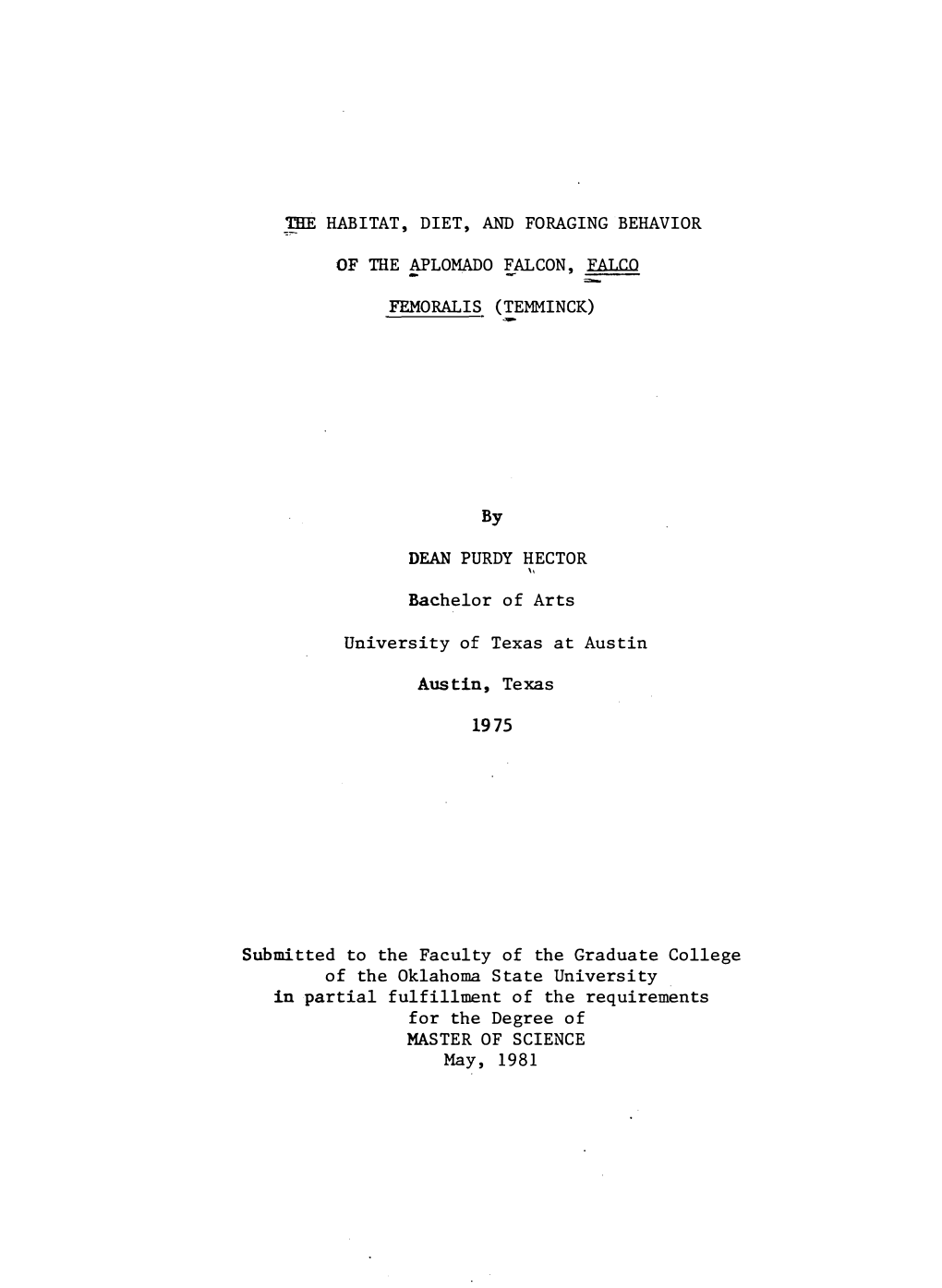 Habitat, Diet, and Foraging Behavior of the Lomado :[