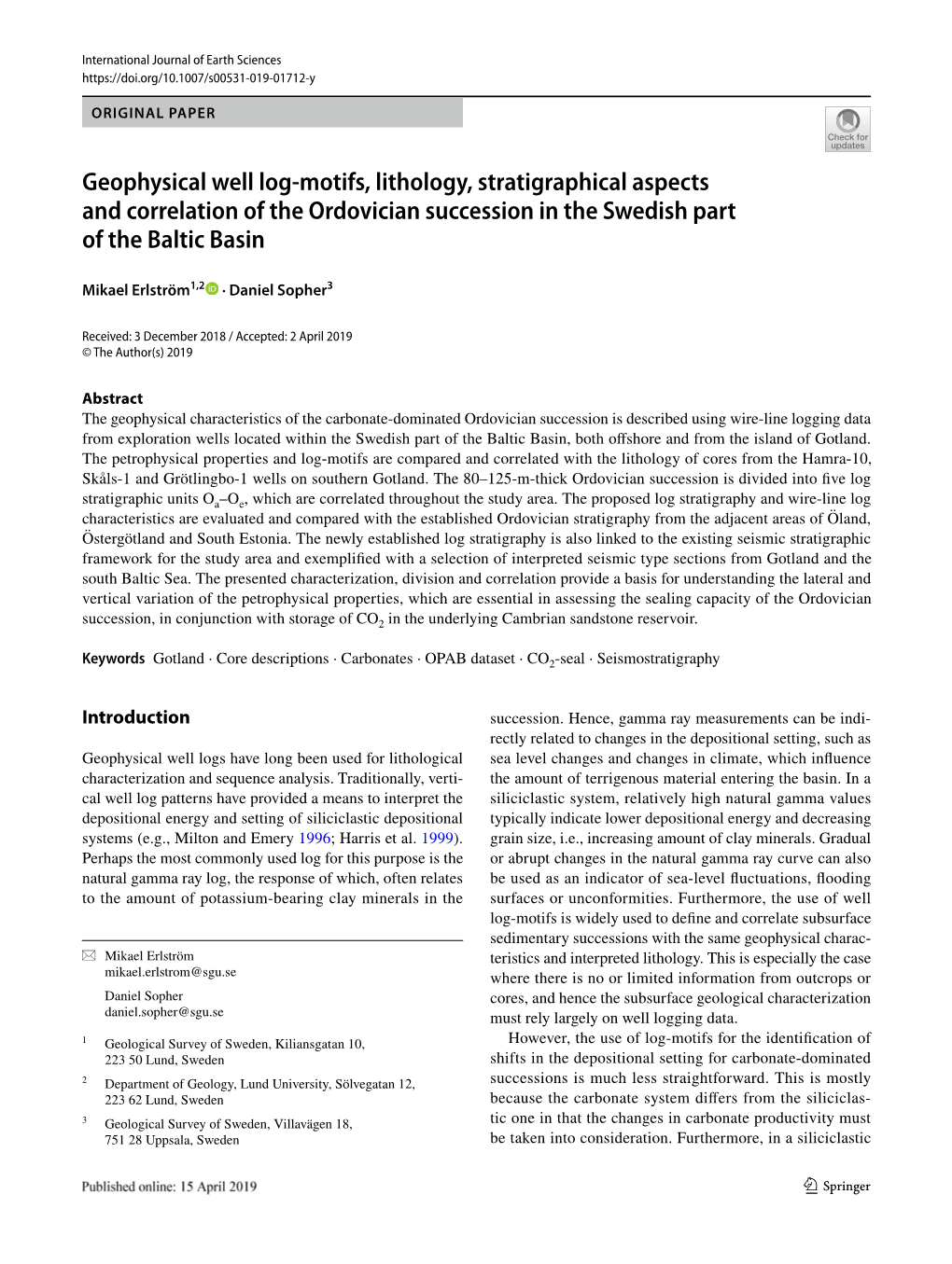 Geophysical Well Log-Motifs, Lithology, Stratigraphical Aspects And