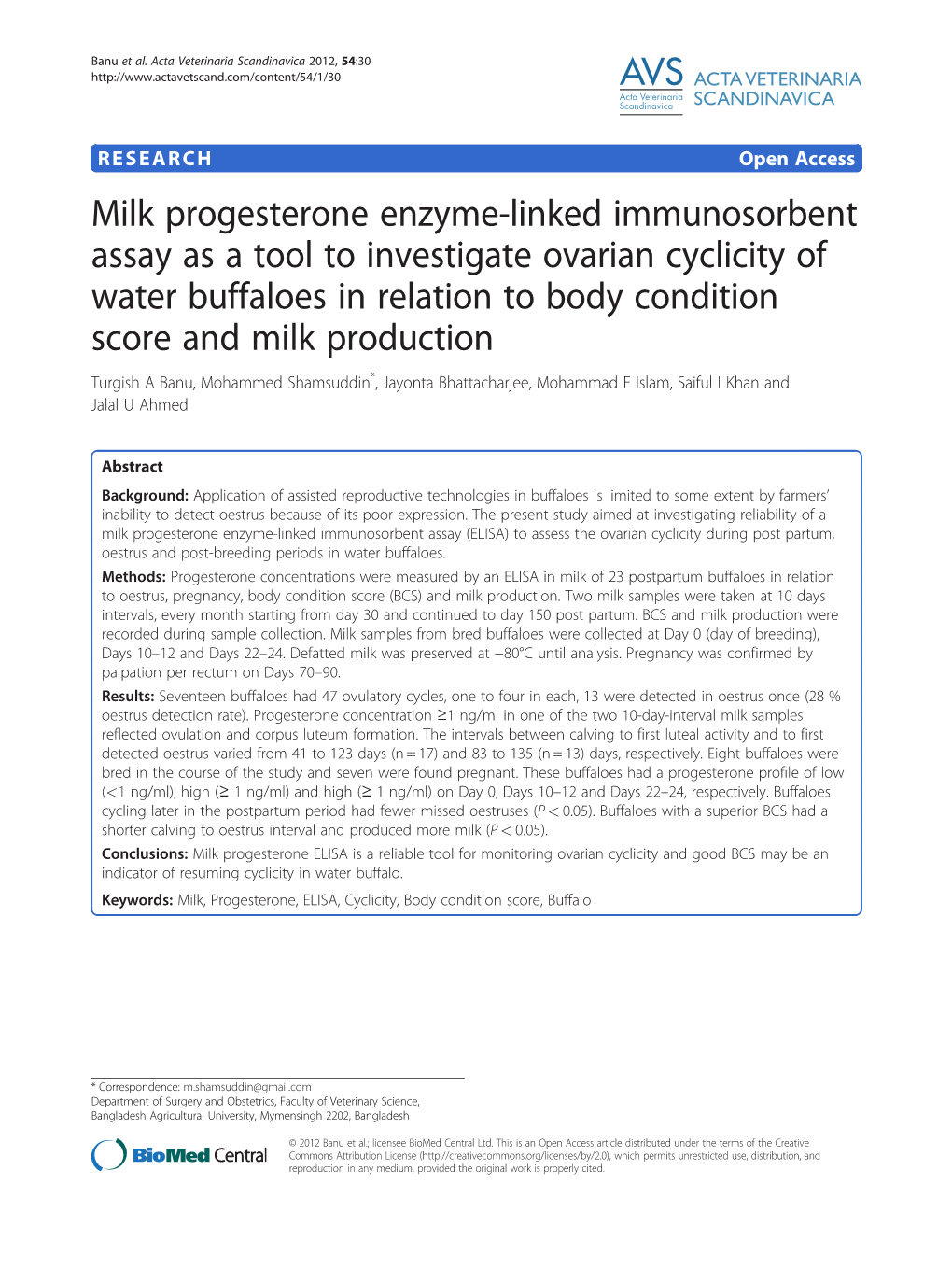 Milk Progesterone Enzyme-Linked Immunosorbent Assay As a Tool To