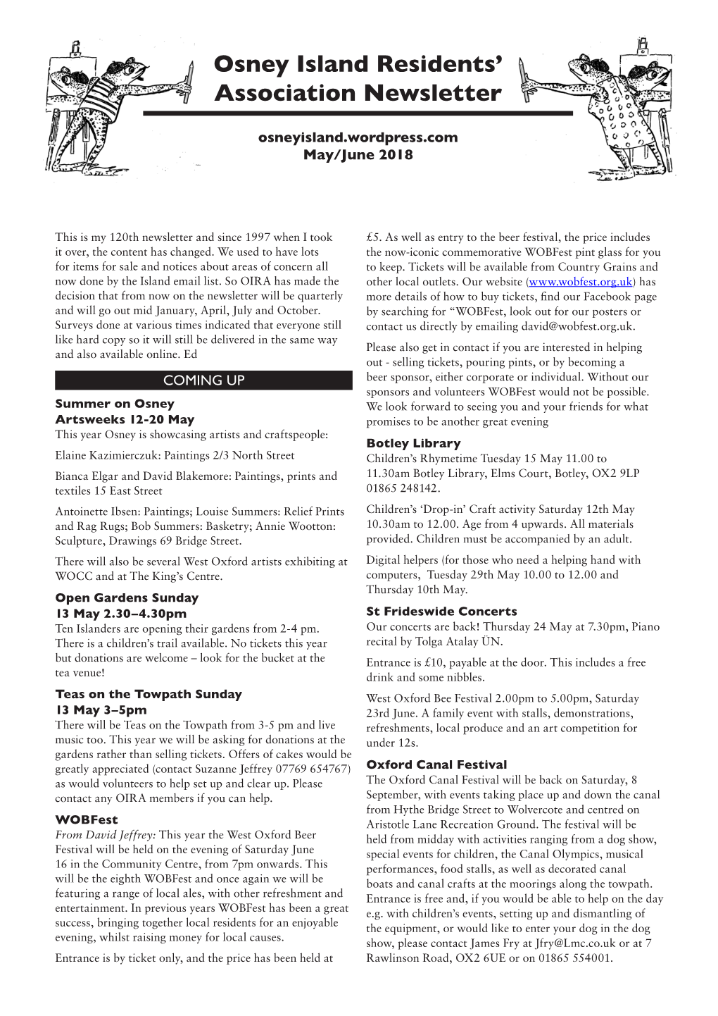 Osney Island Residents' Association Newsletter