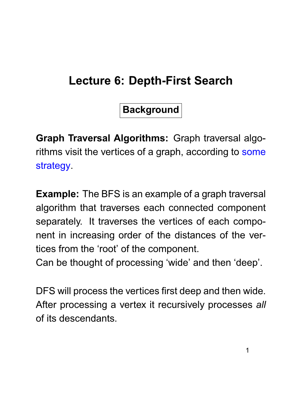 Lecture 6: Depth-First Search