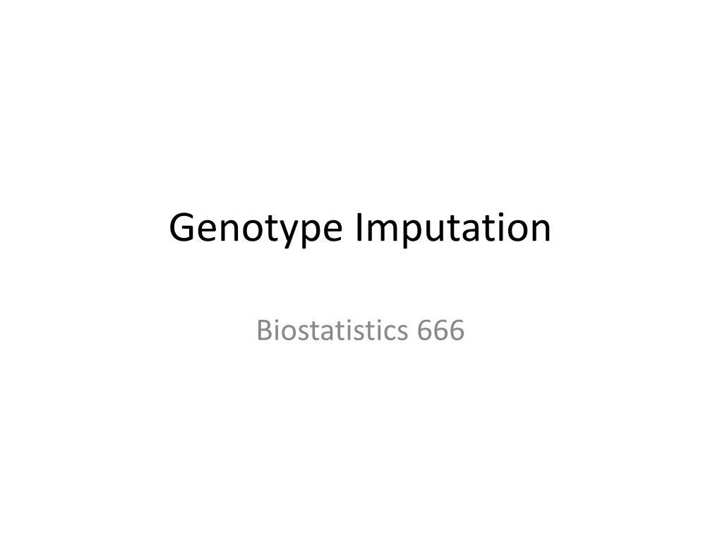 Genotype Imputation