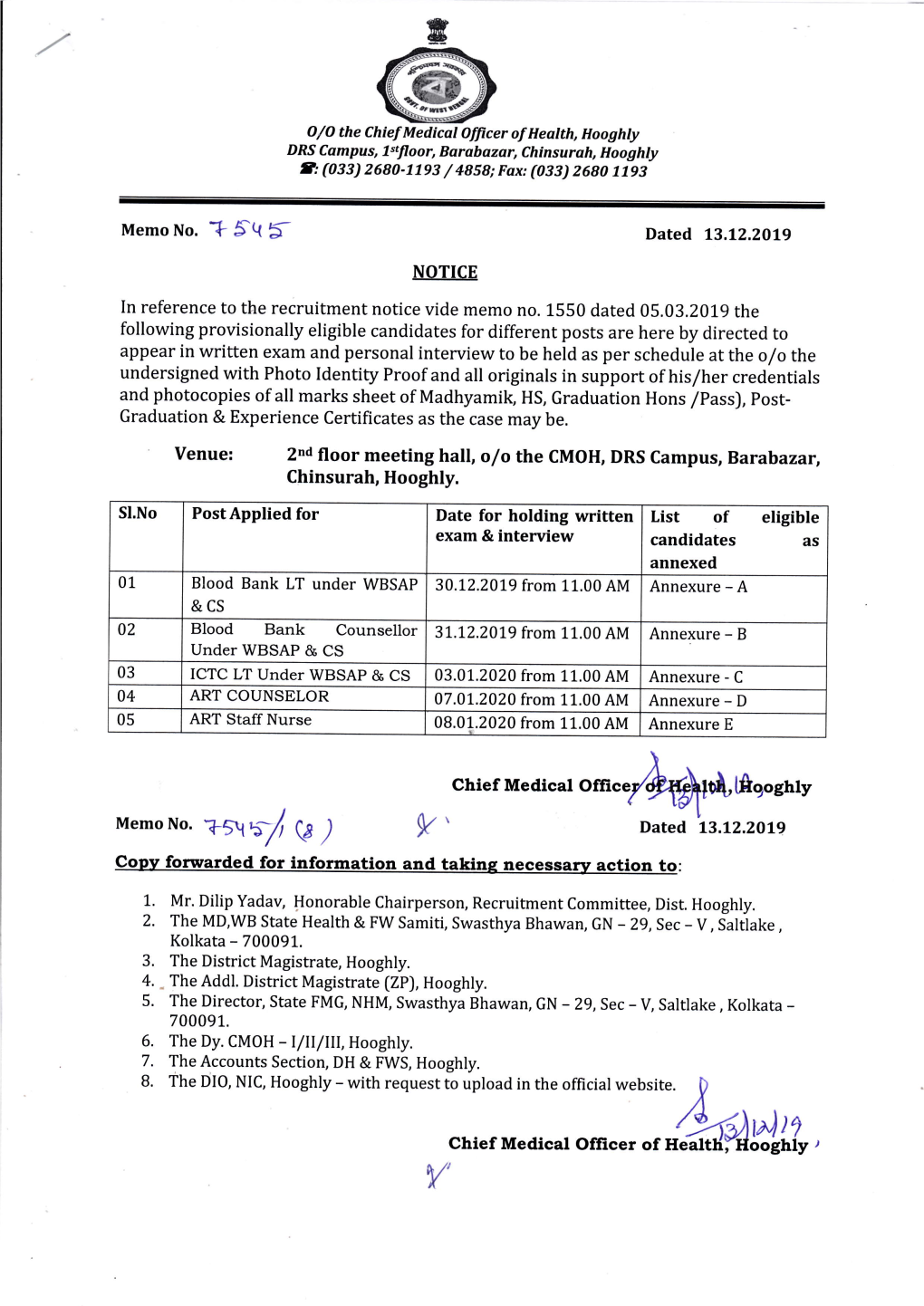 {Ilnjj",A Chief Medical Officer Ot]Hr'ft V Annexure - A