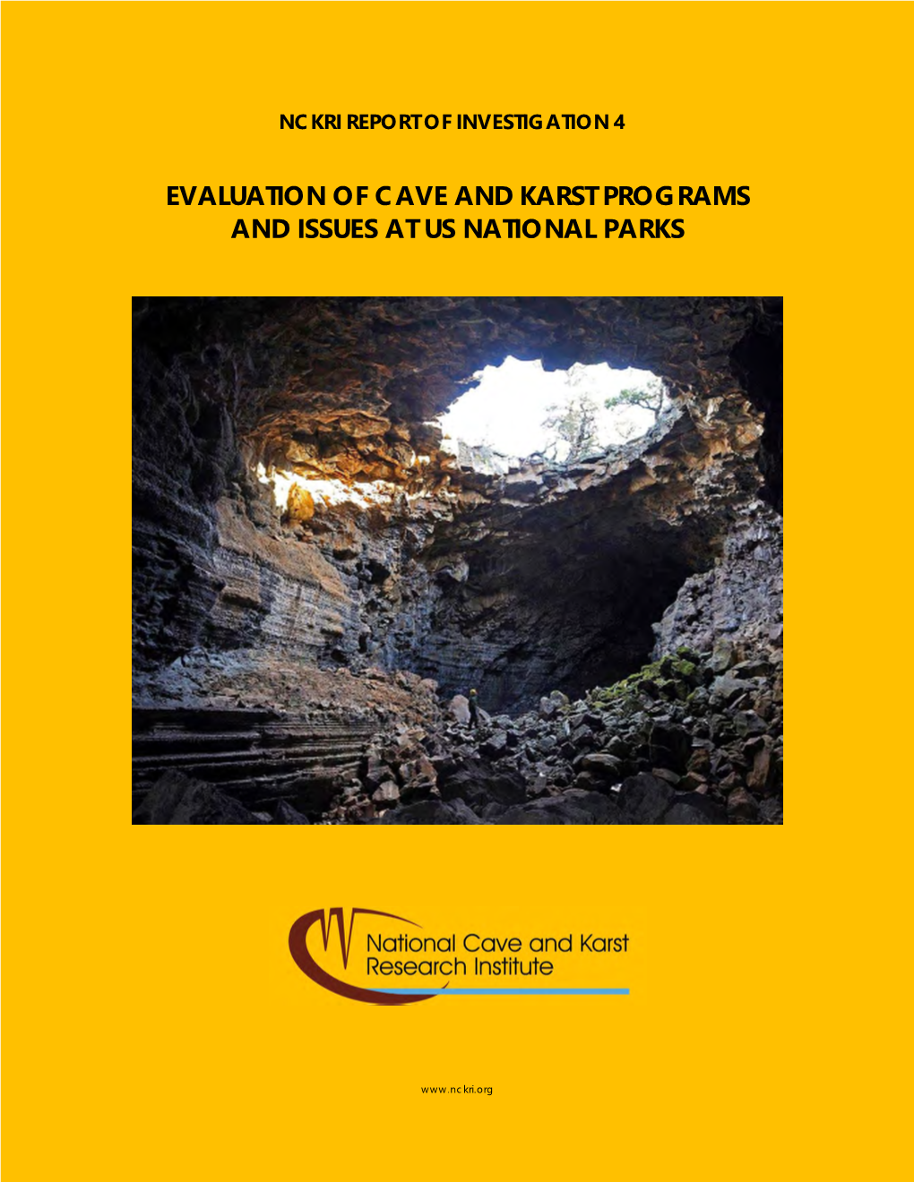 Evaluation of Cave and Karst Programs and Issues at Us National Parks