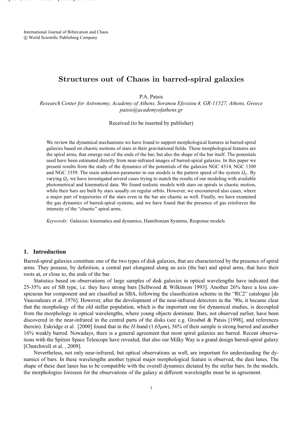 Structures out of Chaos in Barred-Spiral Galaxies