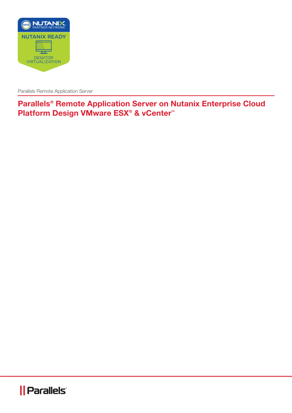 Parallels® Remote Application Server on Nutanix Enterprise Cloud