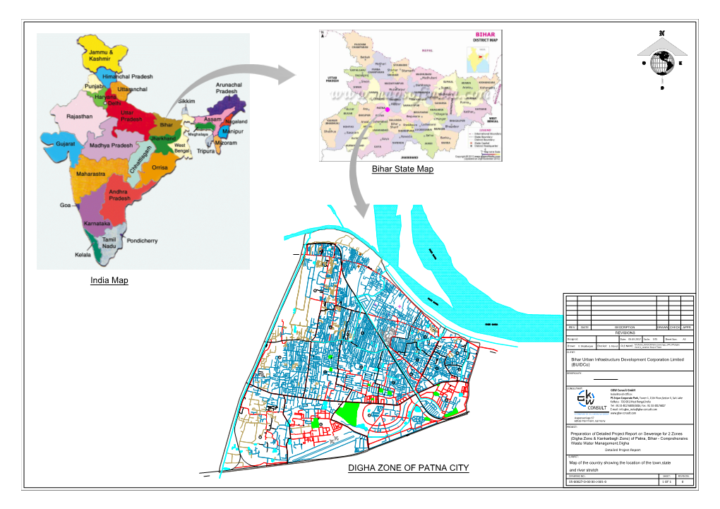 Bihar State Map India Map DIGHA ZONE of PATNA CITY
