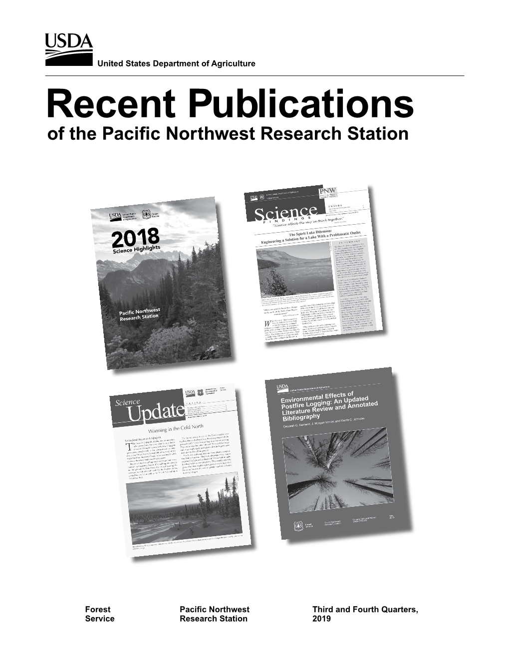 Recent Publications of the Pacific Northwest Research Station