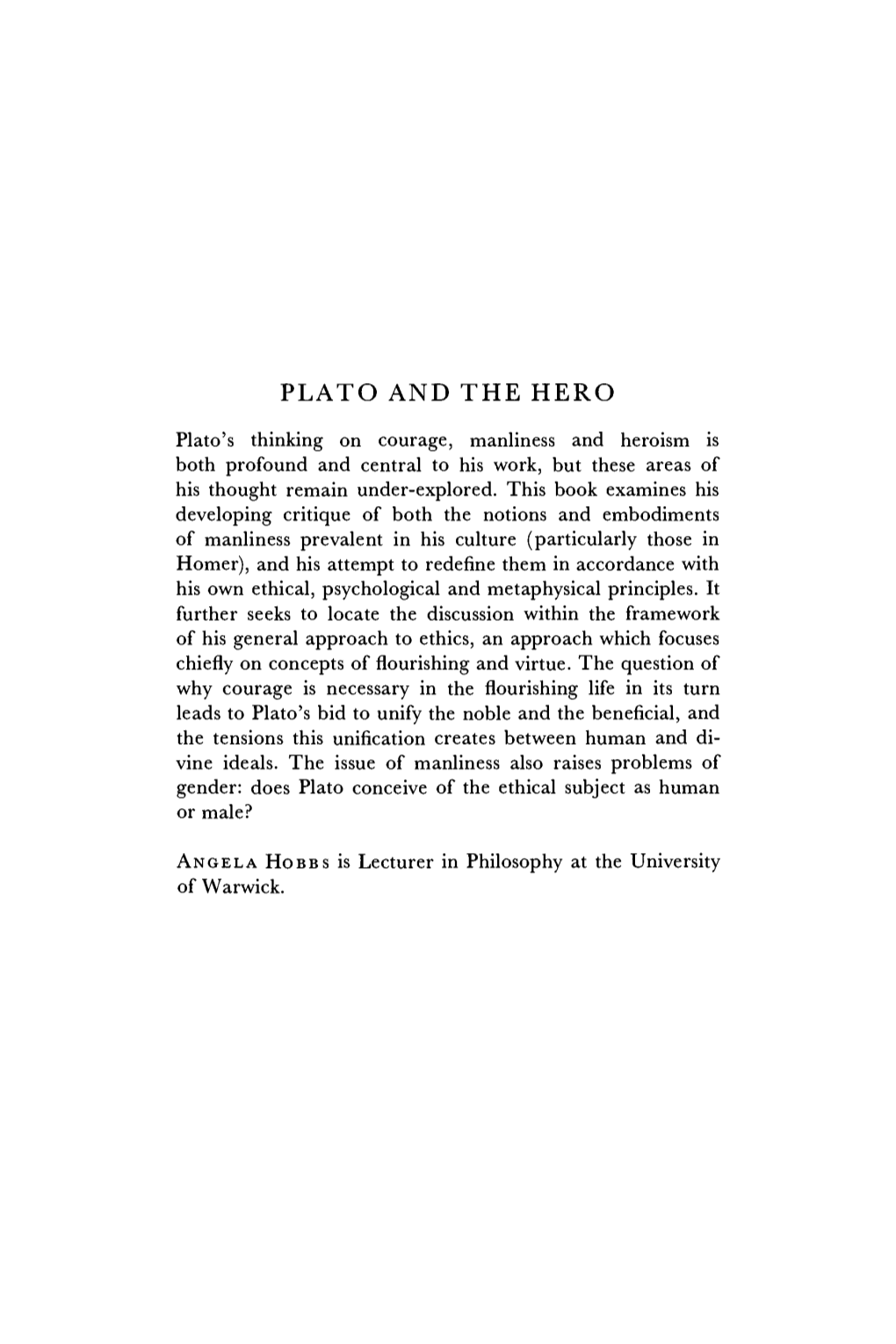 Plato and the Hero