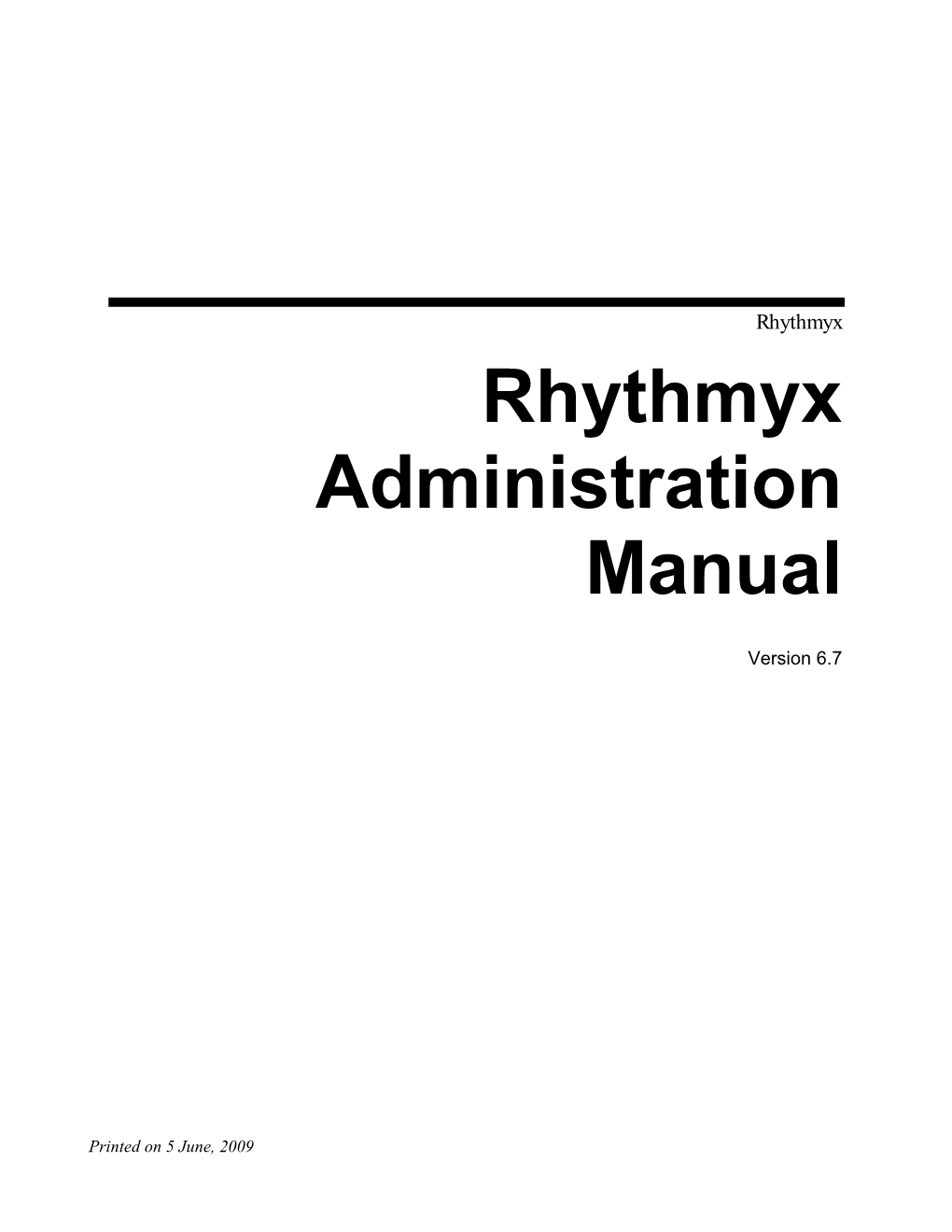 Rhythmyx Administration Manual