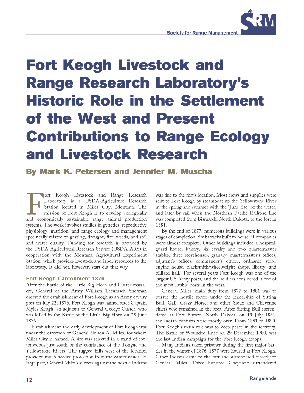 Fort Keogh Livestock and Range Research Laboratory's Historic